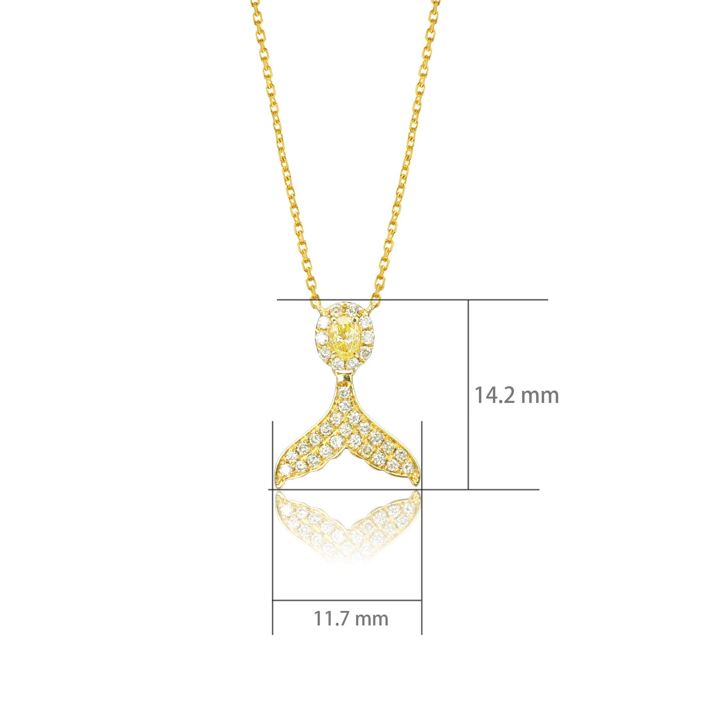 14k/18k gold 0.24 ctw yellow diamond and diamond necklace