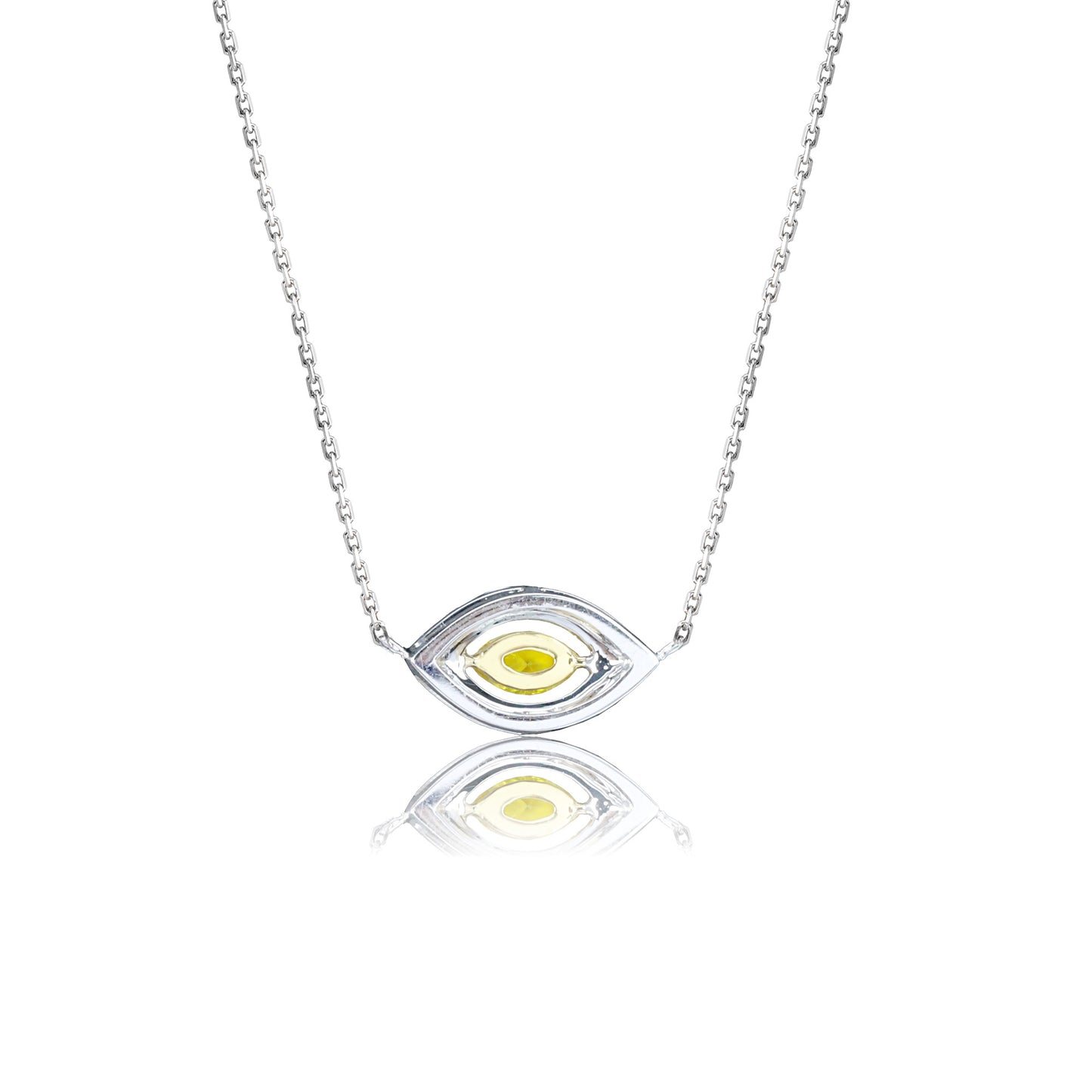 14k/18k white gold 0.25 ctw fancy yellow diamond & diamond necklace
