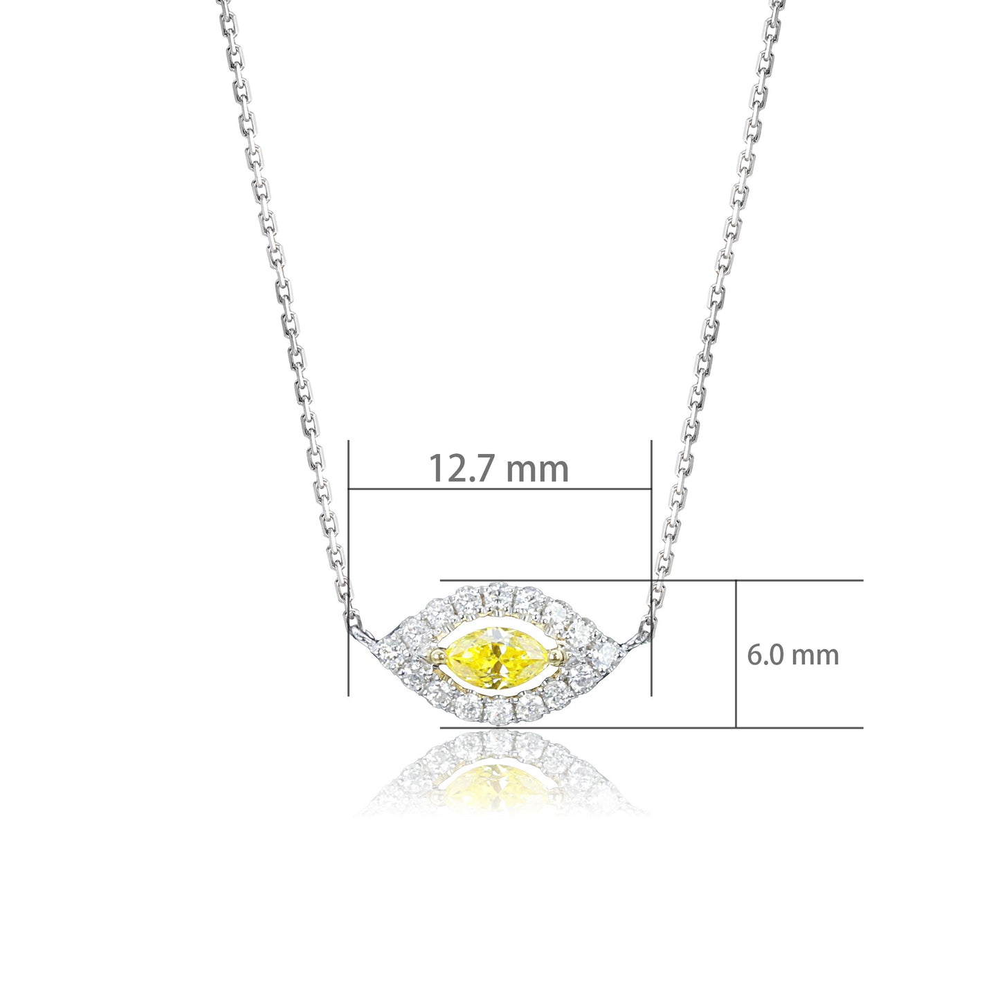 14k/18k white gold 0.25 ctw fancy yellow diamond & diamond necklace