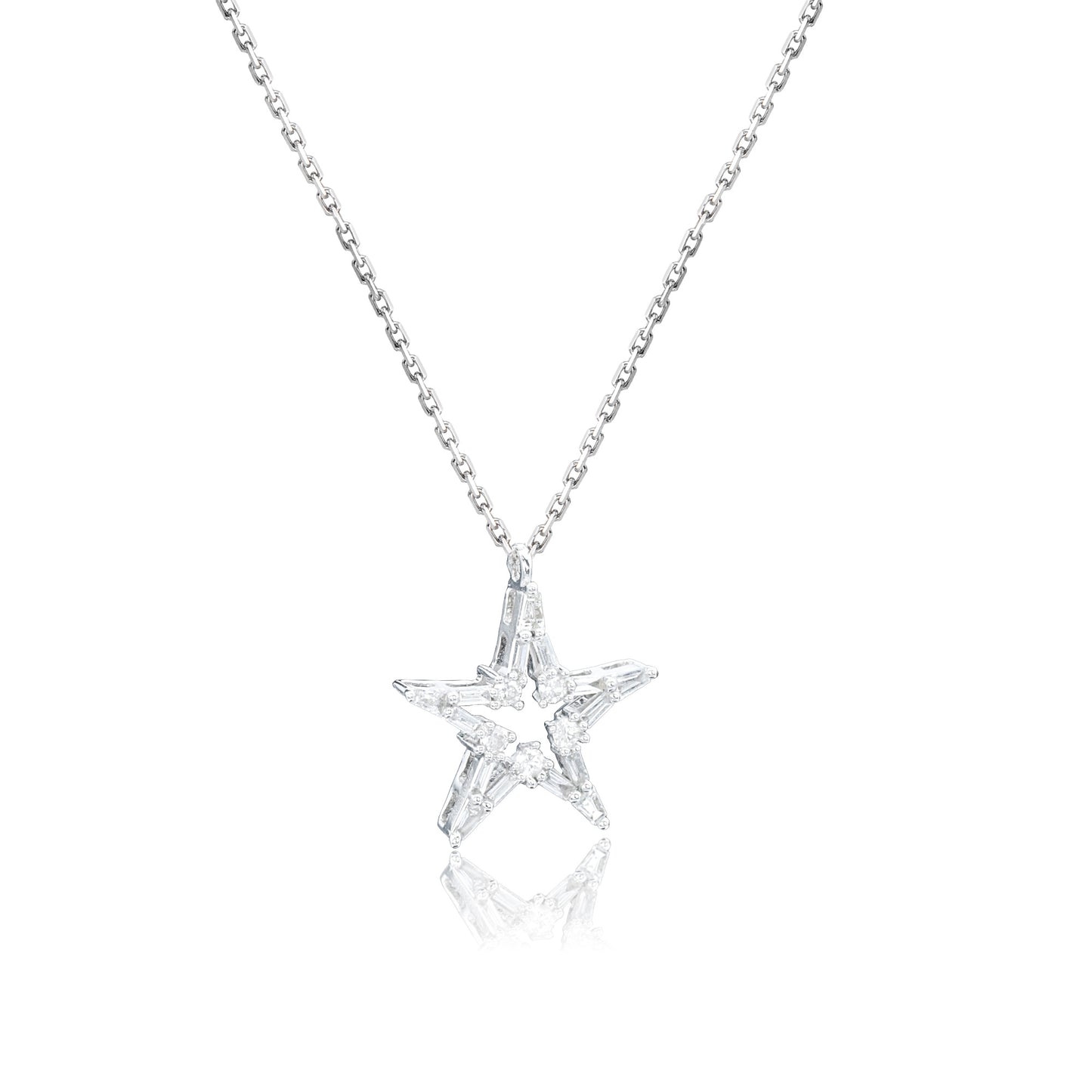14k/18k white gold 0.27 ctw natural h vs diamond necklace