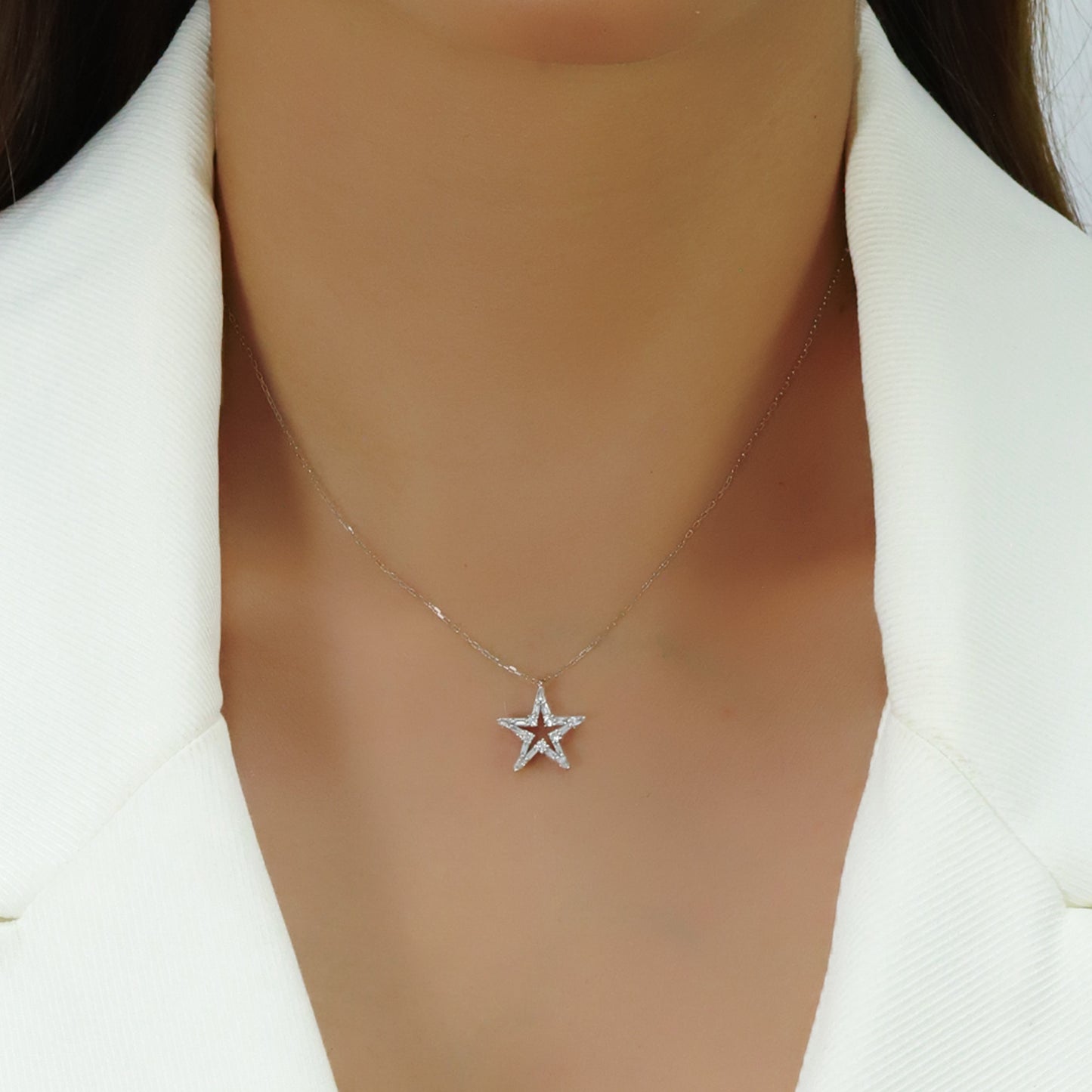 14k/18k white gold 0.27 ctw natural h vs diamond necklace