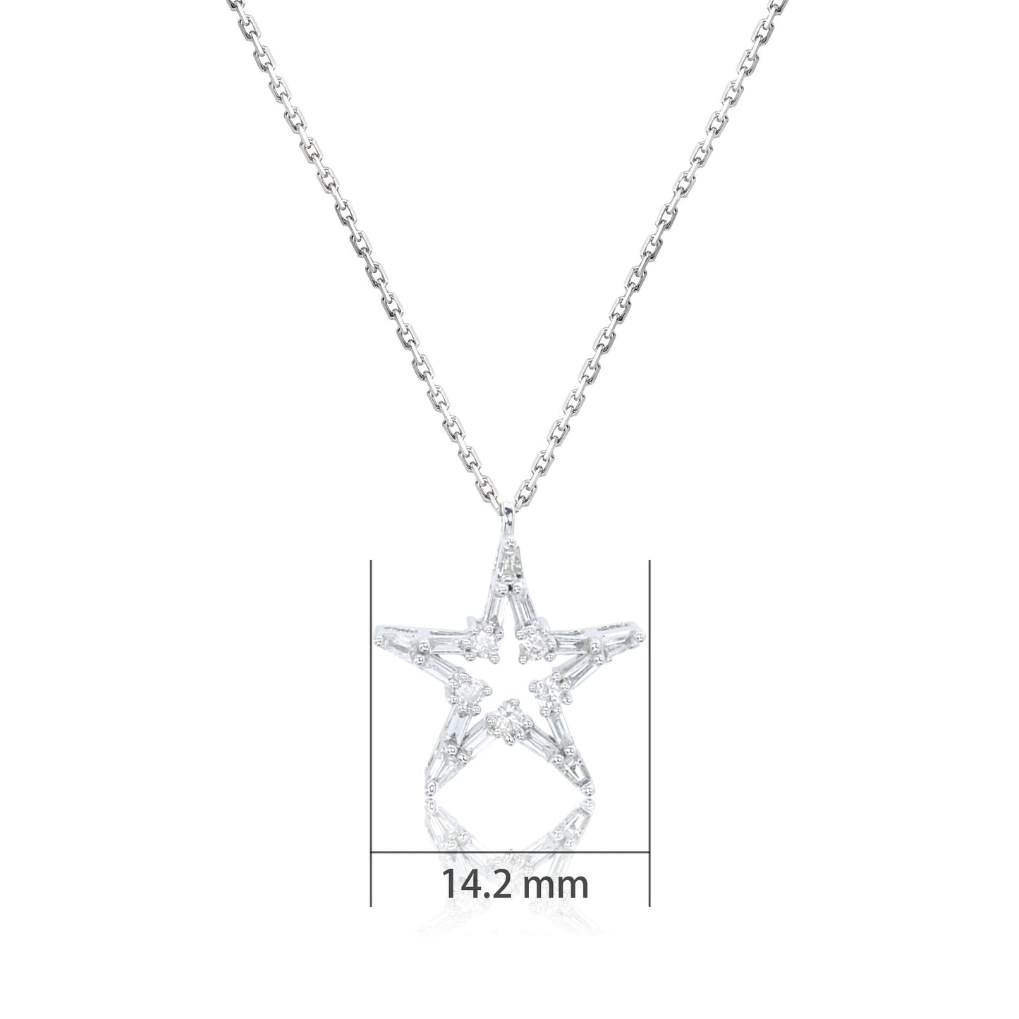 14k/18k white gold 0.27 ctw natural h vs diamond necklace
