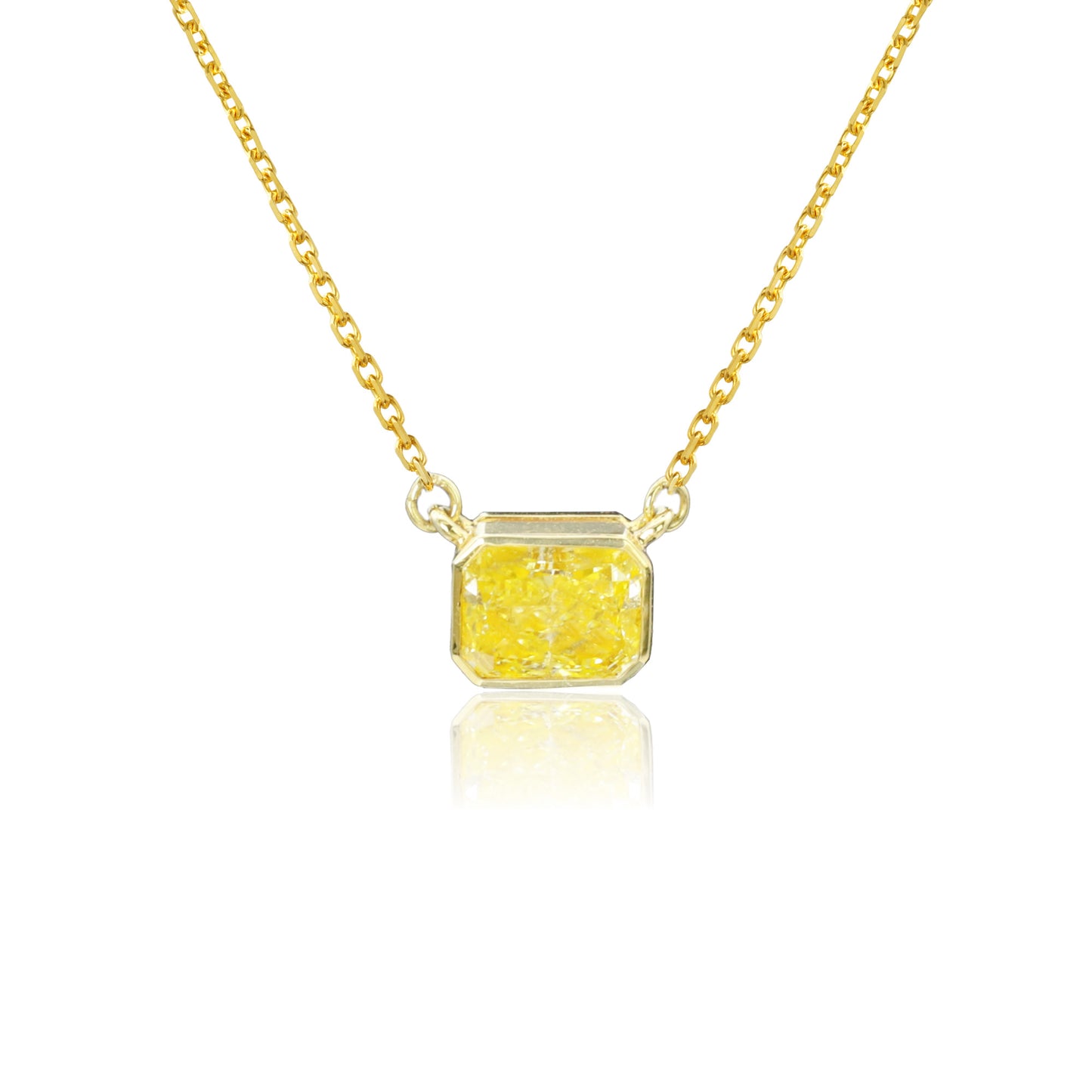 14k/18k gold 0.73 ctw yellow diamond necklace