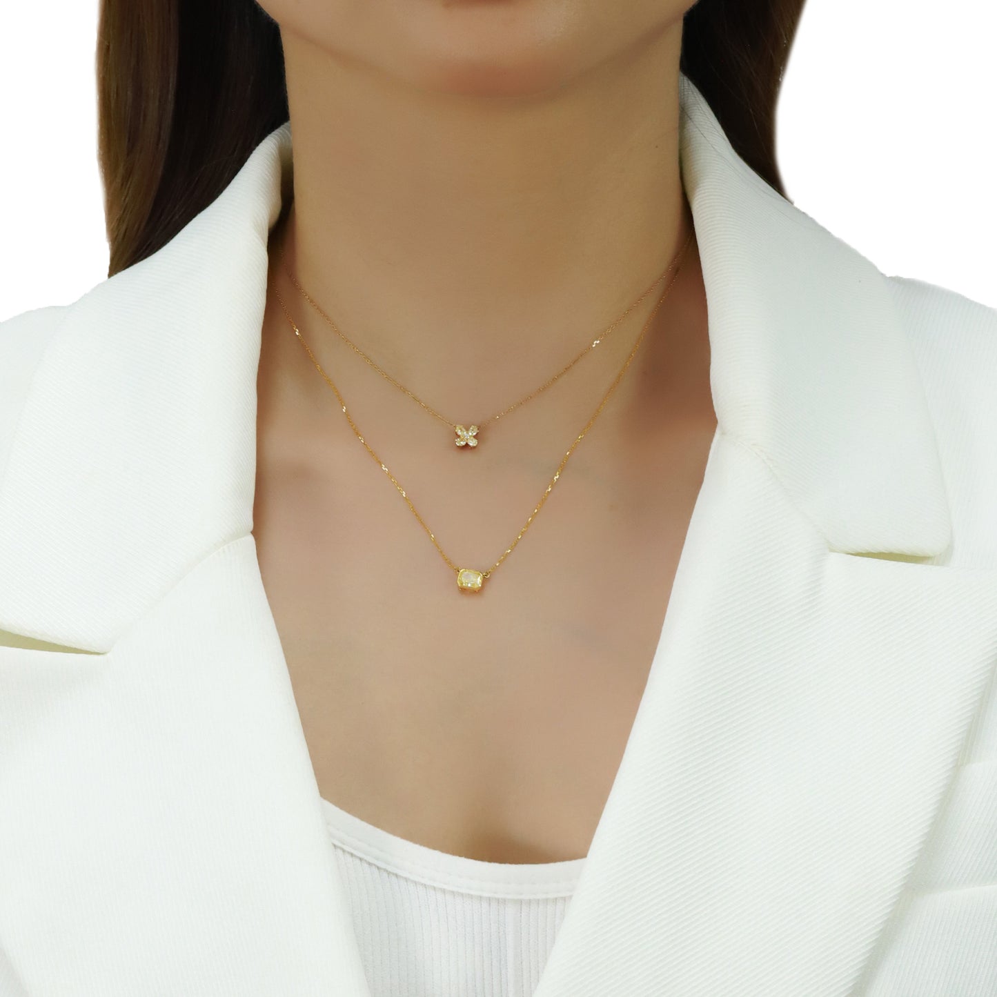 14k/18k gold 0.73 ctw yellow diamond necklace