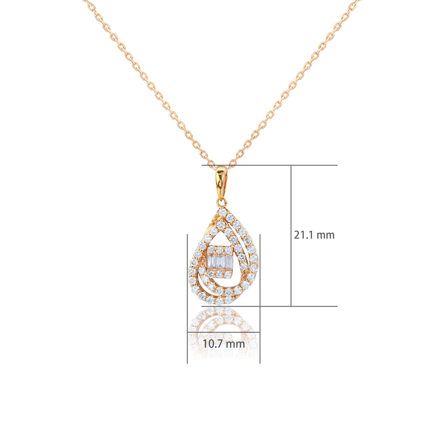 14k rose gold 0.41 ctw h vs diamond necklace
