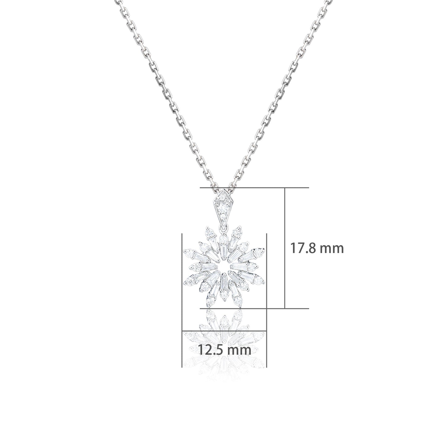 14k/18k white gold 0.37 ctw natural h-vs dlamond necklace