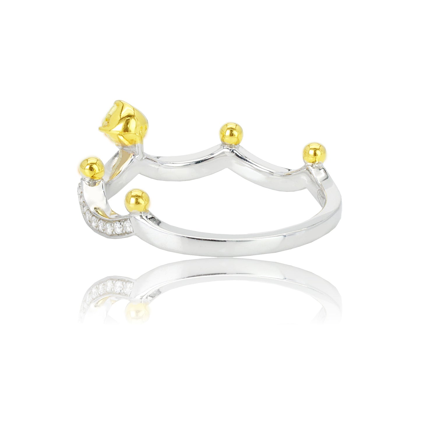 14k white gold 0.23 ctw yellow diamond & diamond ring