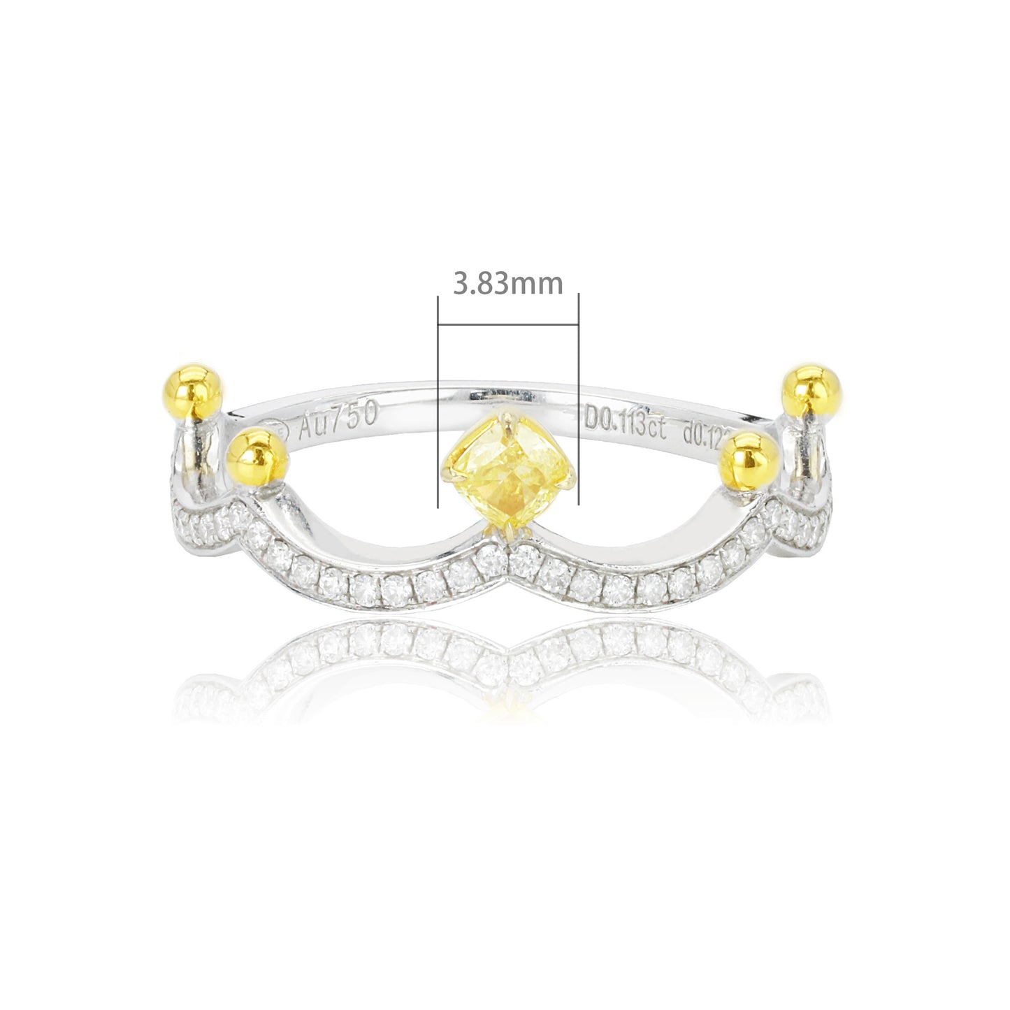 14k white gold 0.23 ctw yellow diamond & diamond ring