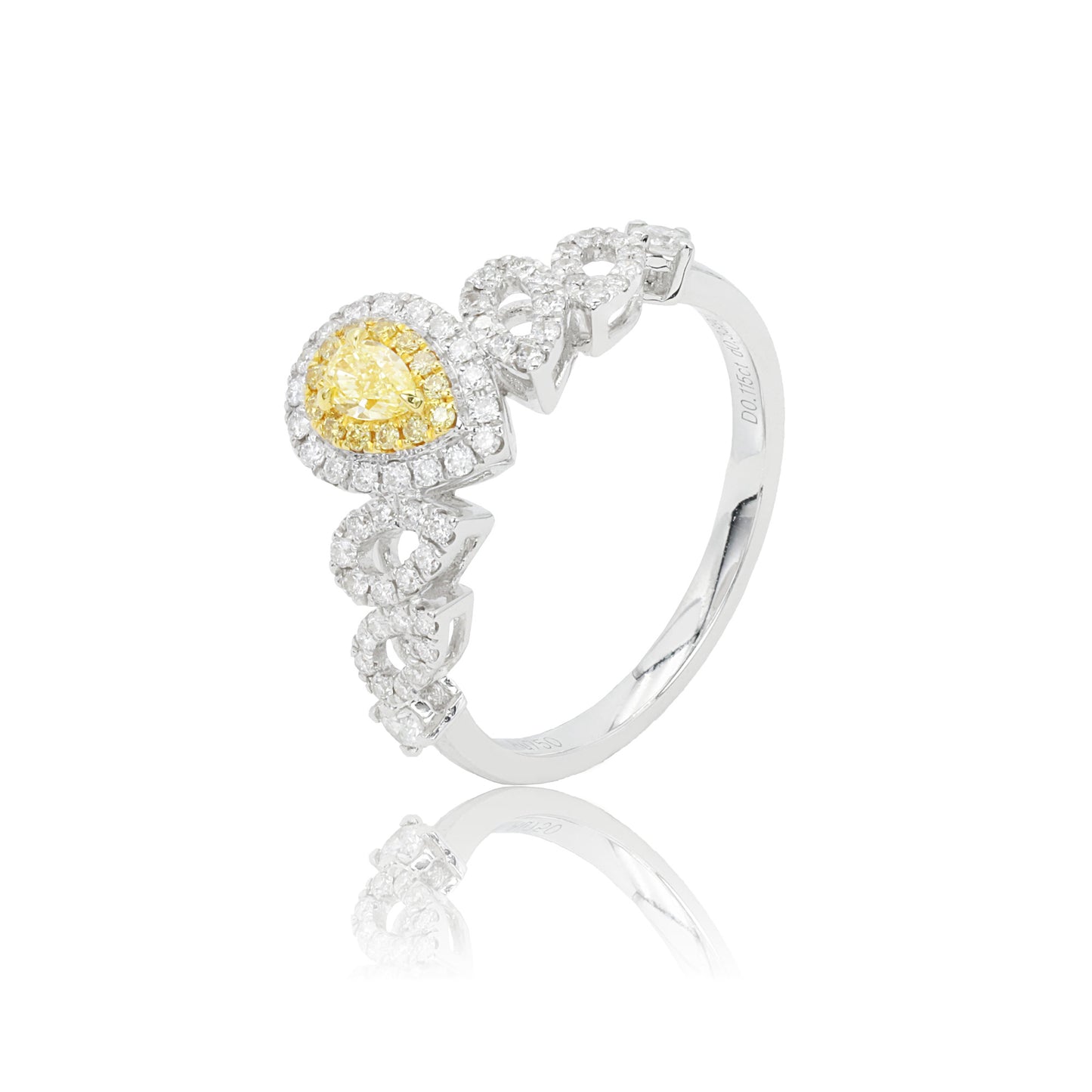 14k/18k white gold 0.45 ctw natural fancy yellow diamond & diamond ring