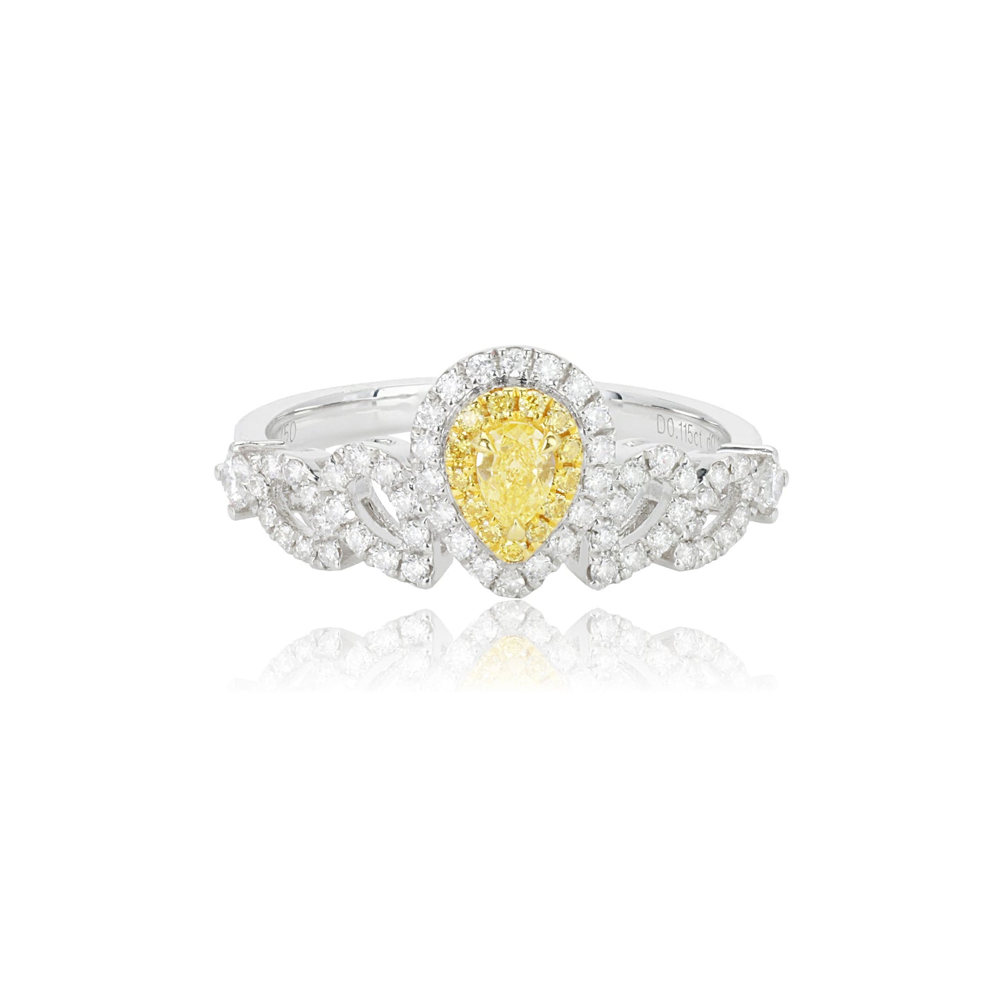 14k/18k white gold 0.45 ctw natural fancy yellow diamond & diamond ring