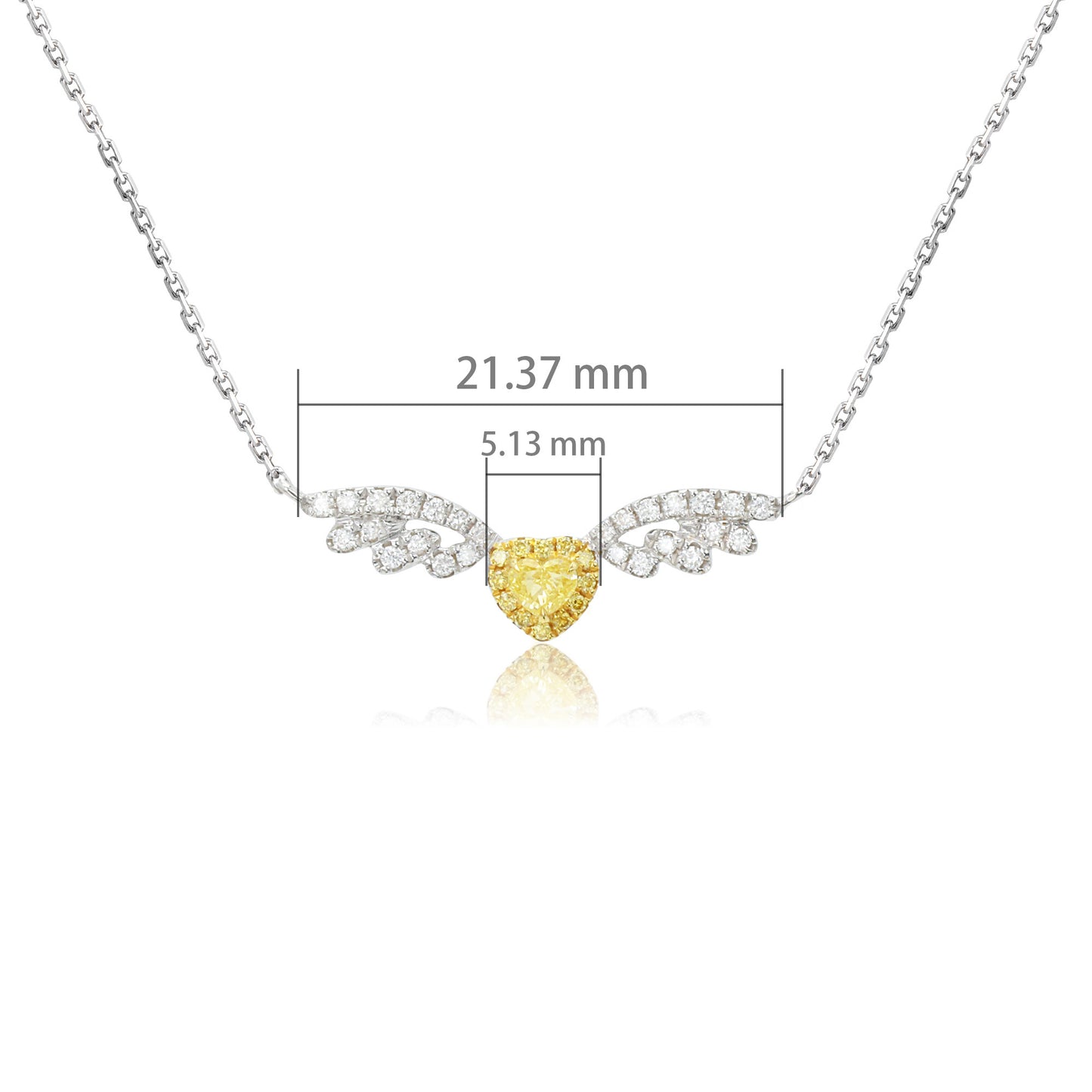 14k/18k white gold 0.28 ctw natural fancy yellow diamond & diamond necklace