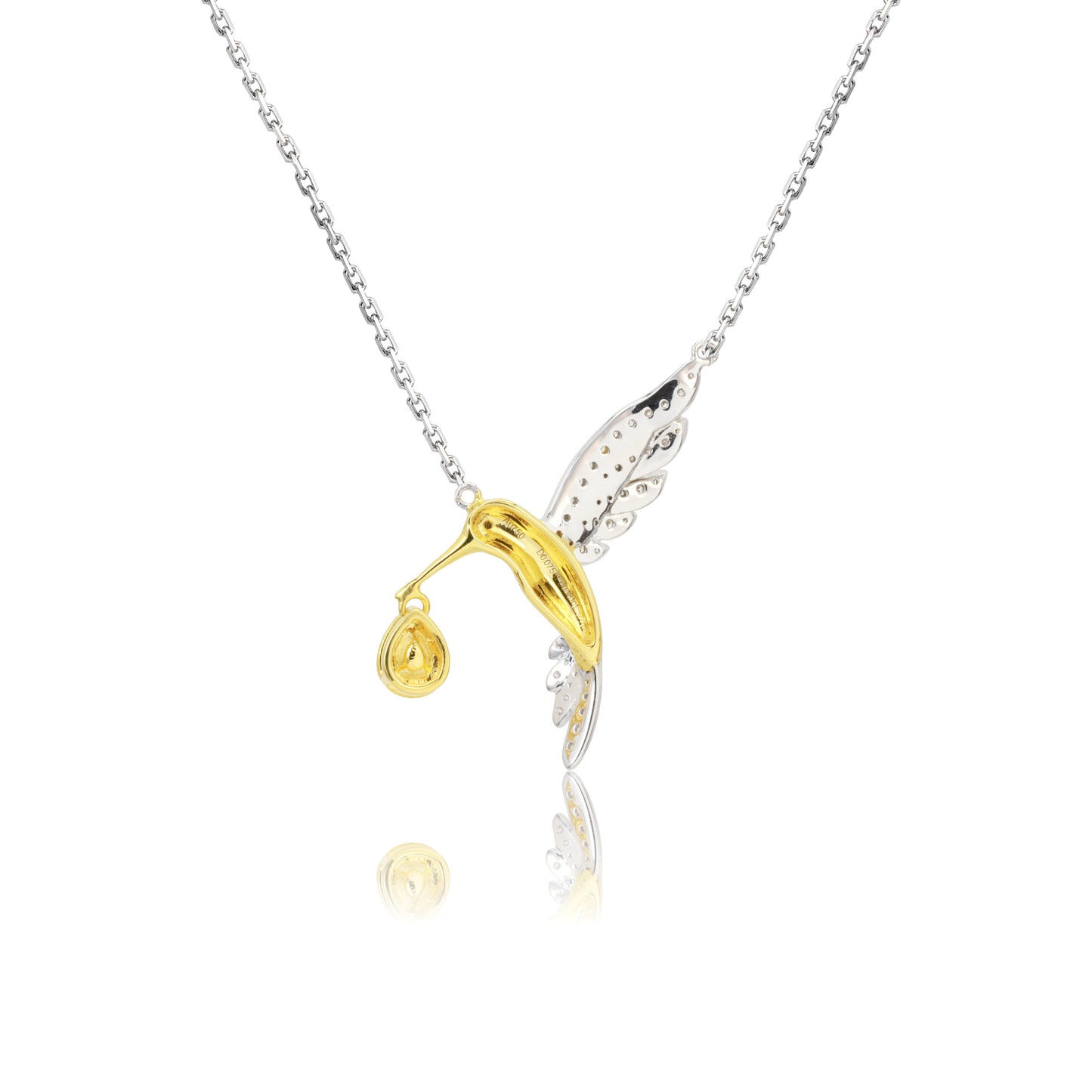 14k gold 0.25 ctw natural fancy yellow diamond & diamond necklace
