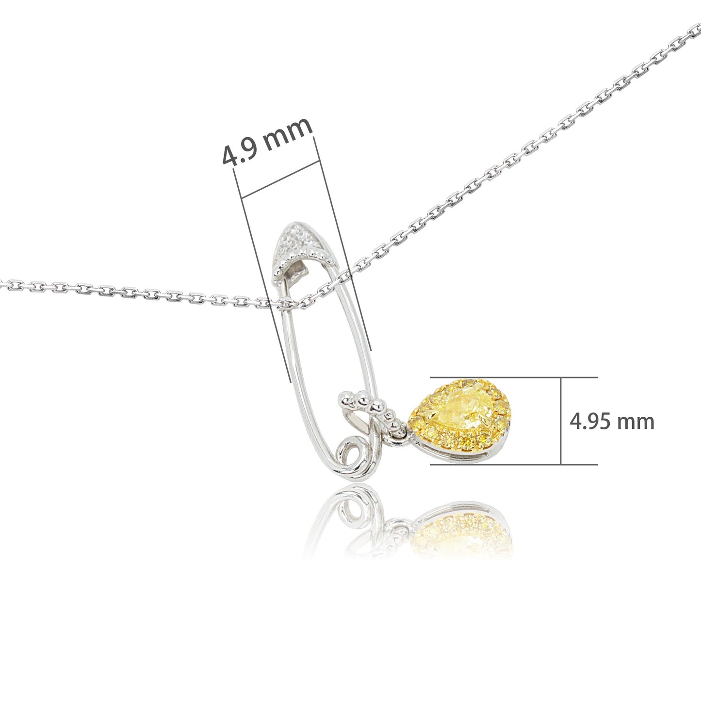 14k/18k white gold 0.19 ctw fancy yellow diamond & diamond necklace