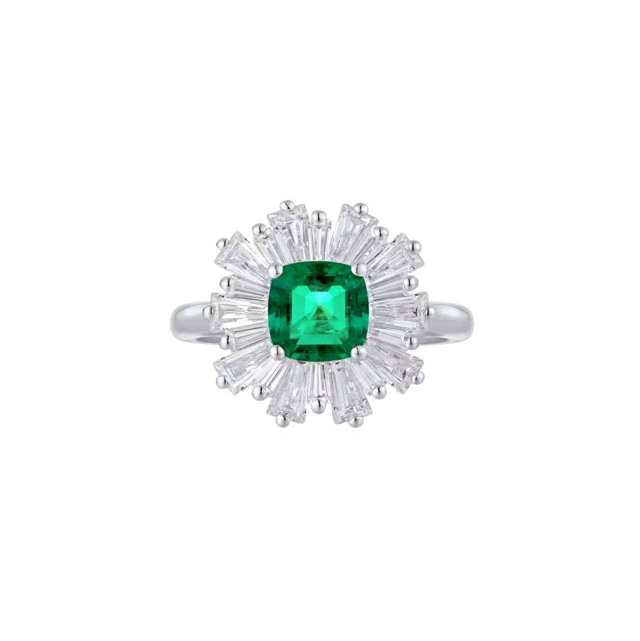 s925 sterling silver lab ruby/sapphire/emerald & cz diamond ring