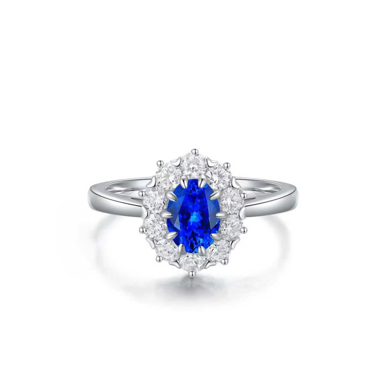 s925 sterling silver lab ruby/sapphire/emerald/paraiba/cobalt spinel & cz diamond ring