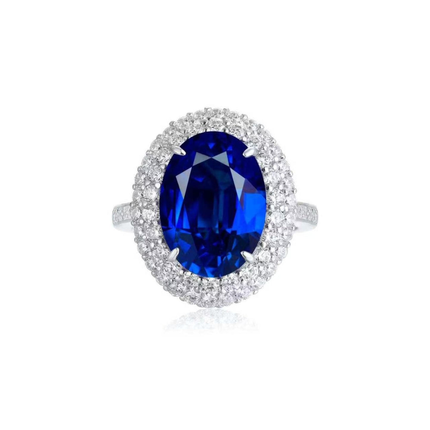 s925 sterling silver lab ruby/sapphire/emerald/paraiba/cobalt spinel & cz diamond ring