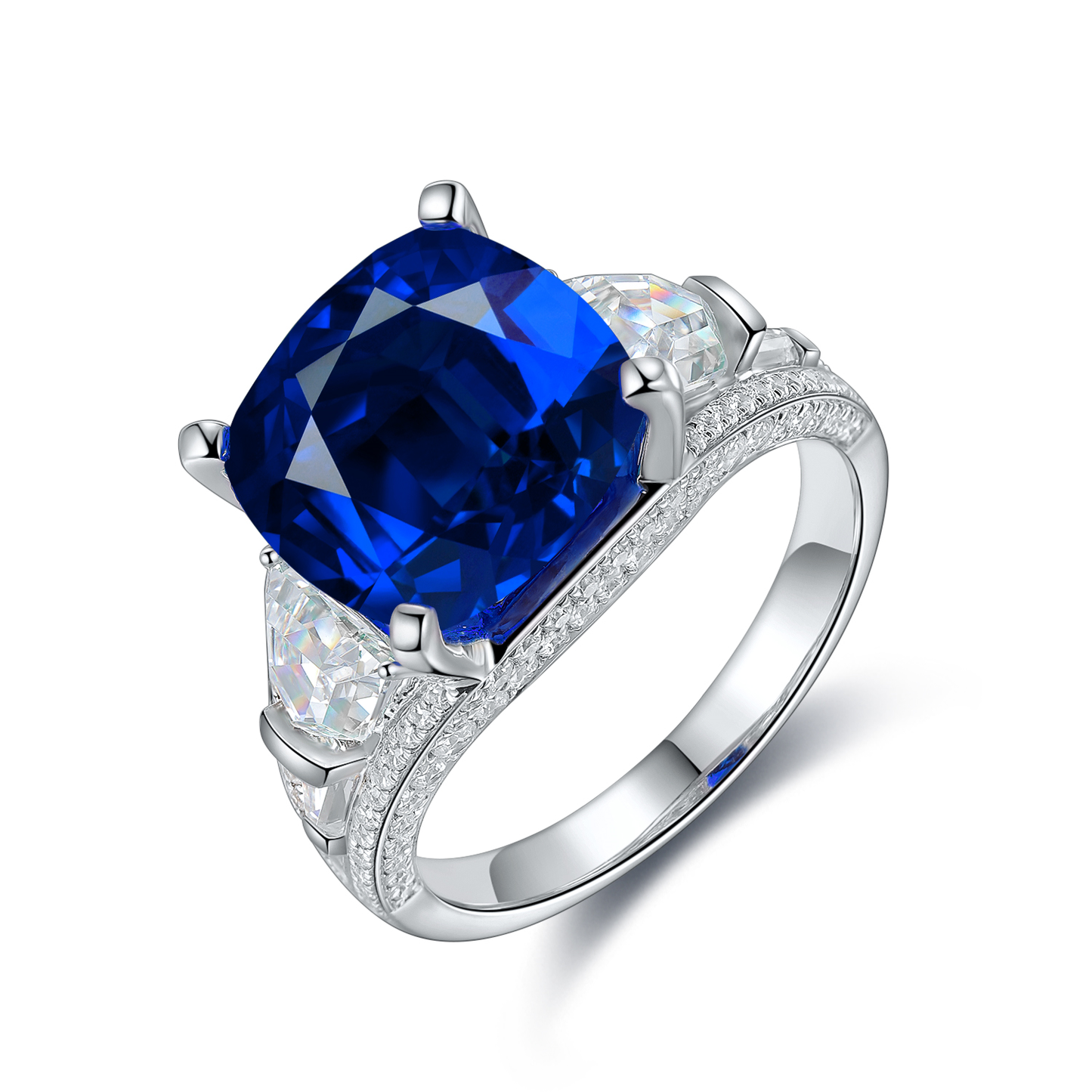 s925 sterling silver lab paraiba/emerald/ruby/sapphire & cz diamond ring