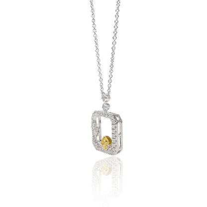 14K/18K WHITE GOLD 0.36 CTW FANCY YELLOW DIAMOND & DIAMOND NECKLACE