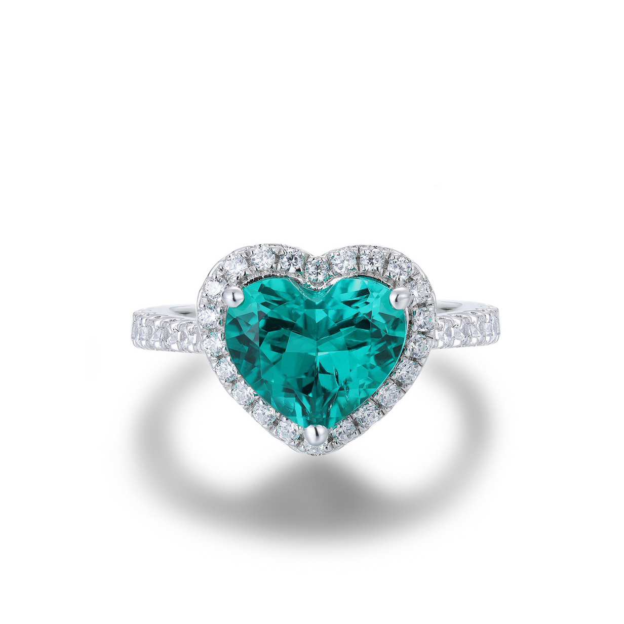 s925 sterling silver lab ruby/sapphire/paraiba/emerald & cz diamond ring