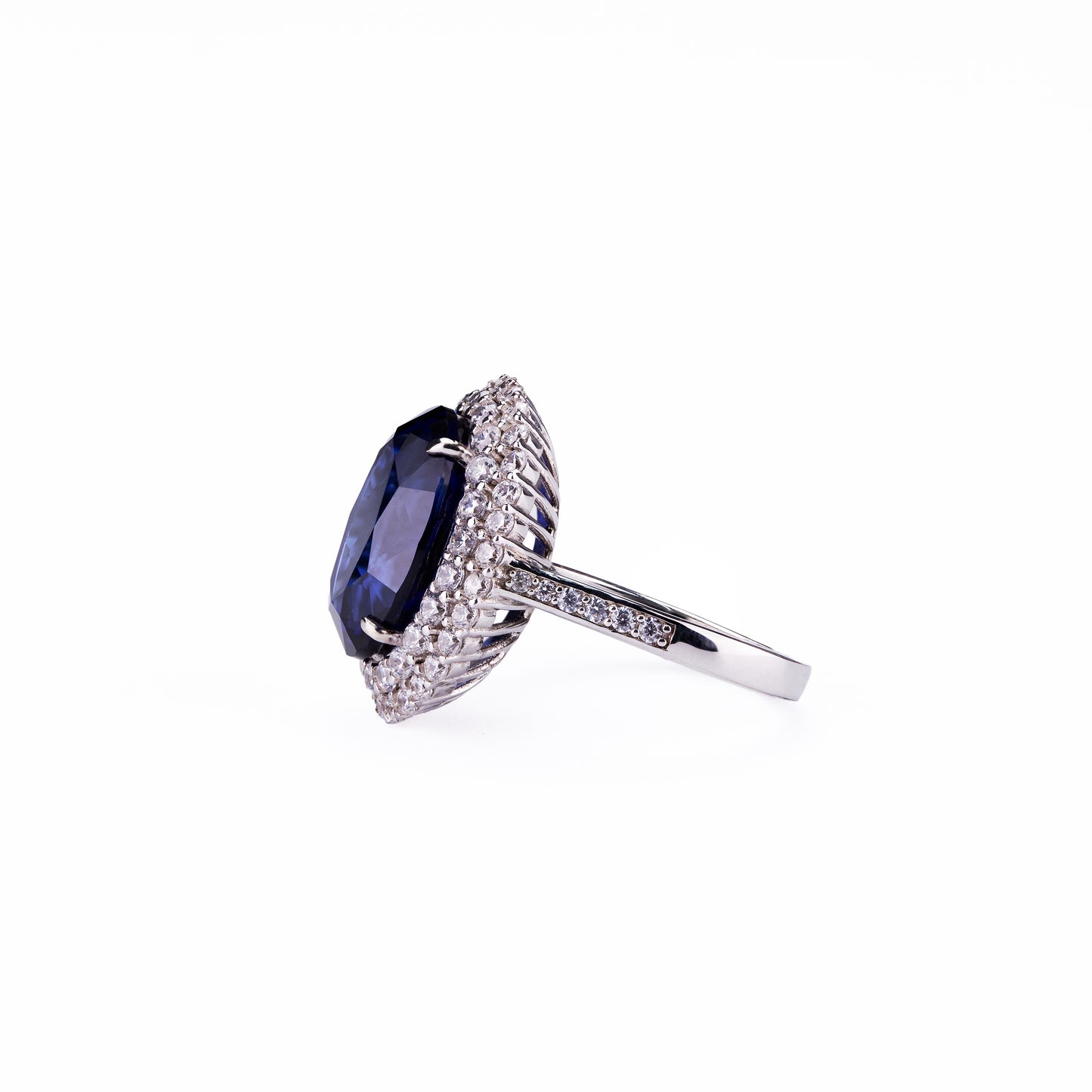 s925 sterling silver lab ruby/sapphire/emerald/paraiba/cobalt spinel & cz diamond ring