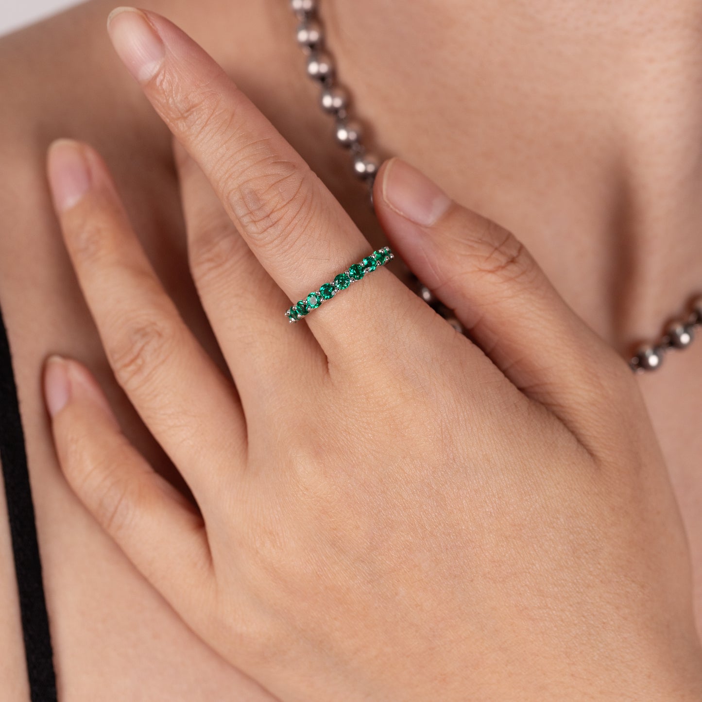 s925 sterling silver lab ruby/emerald/sapphire ring