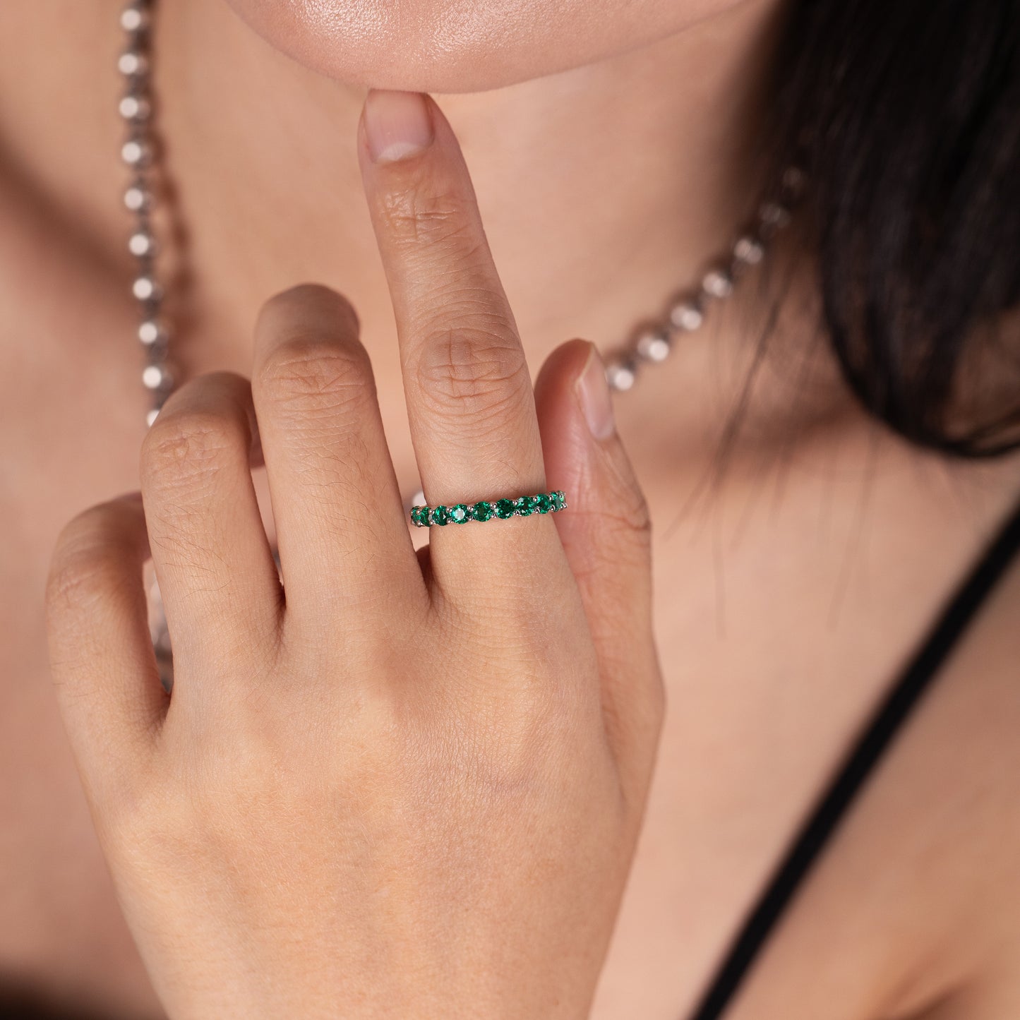 s925 sterling silver lab ruby/emerald/sapphire ring