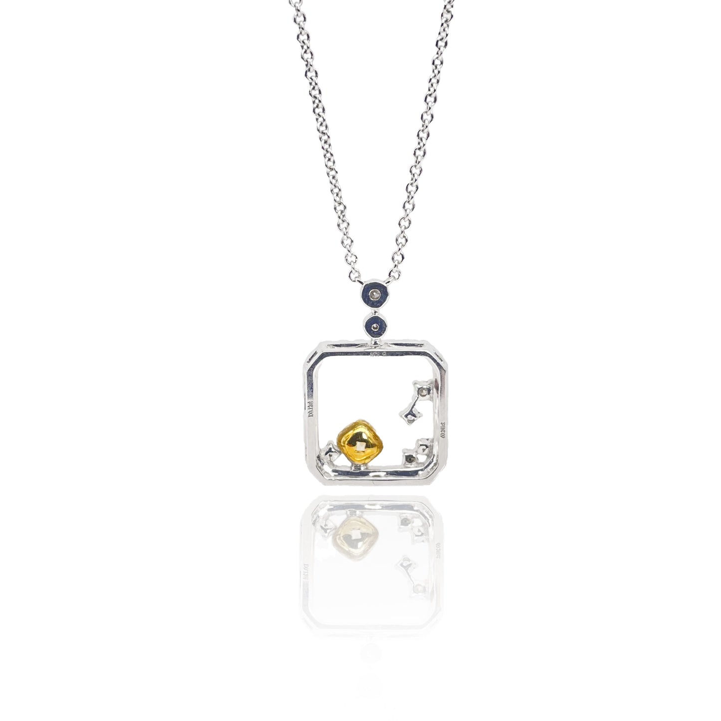 14k/18k white gold 0.36 ctw fancy yellow diamond & diamond necklace