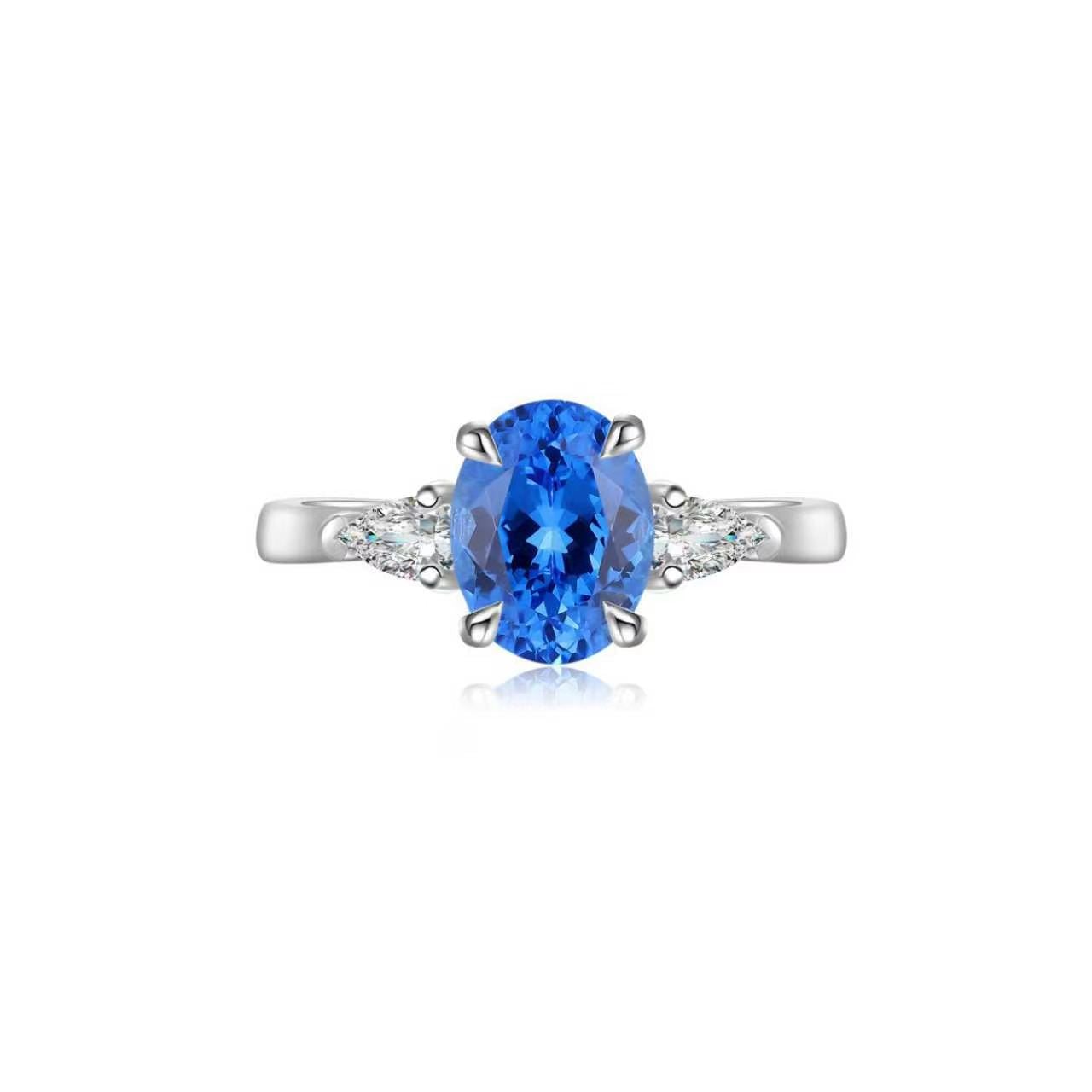 s925 sterling silver lab ruby/sapphire/emerald/paraiba/cobalt spinel & cz diamond ring