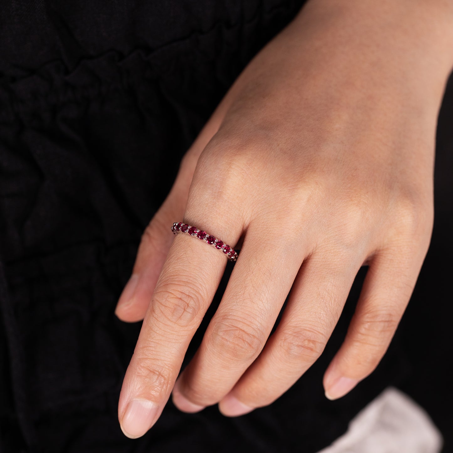 s925 sterling silver lab ruby/emerald/sapphire ring
