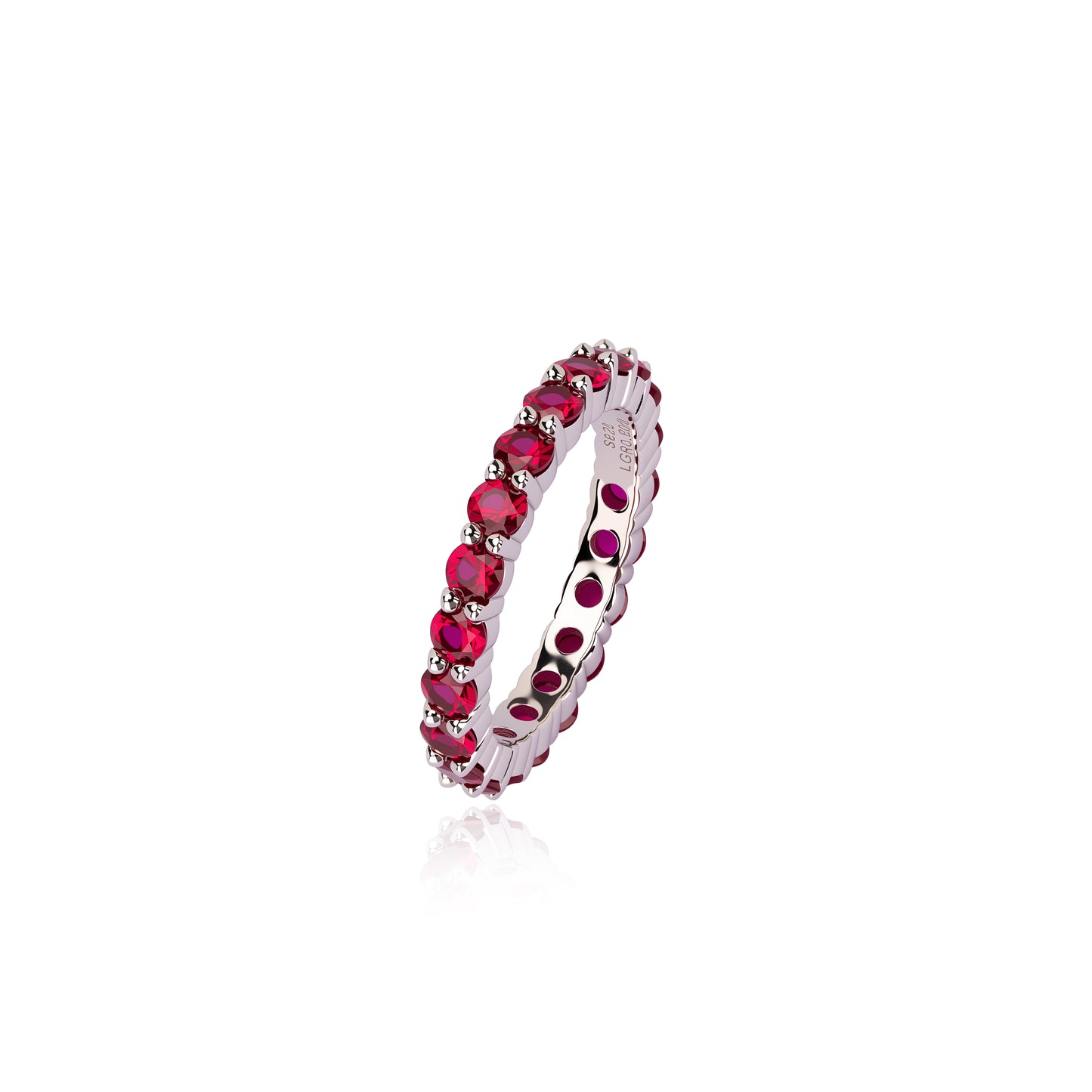 s925 sterling silver lab ruby/emerald/sapphire ring