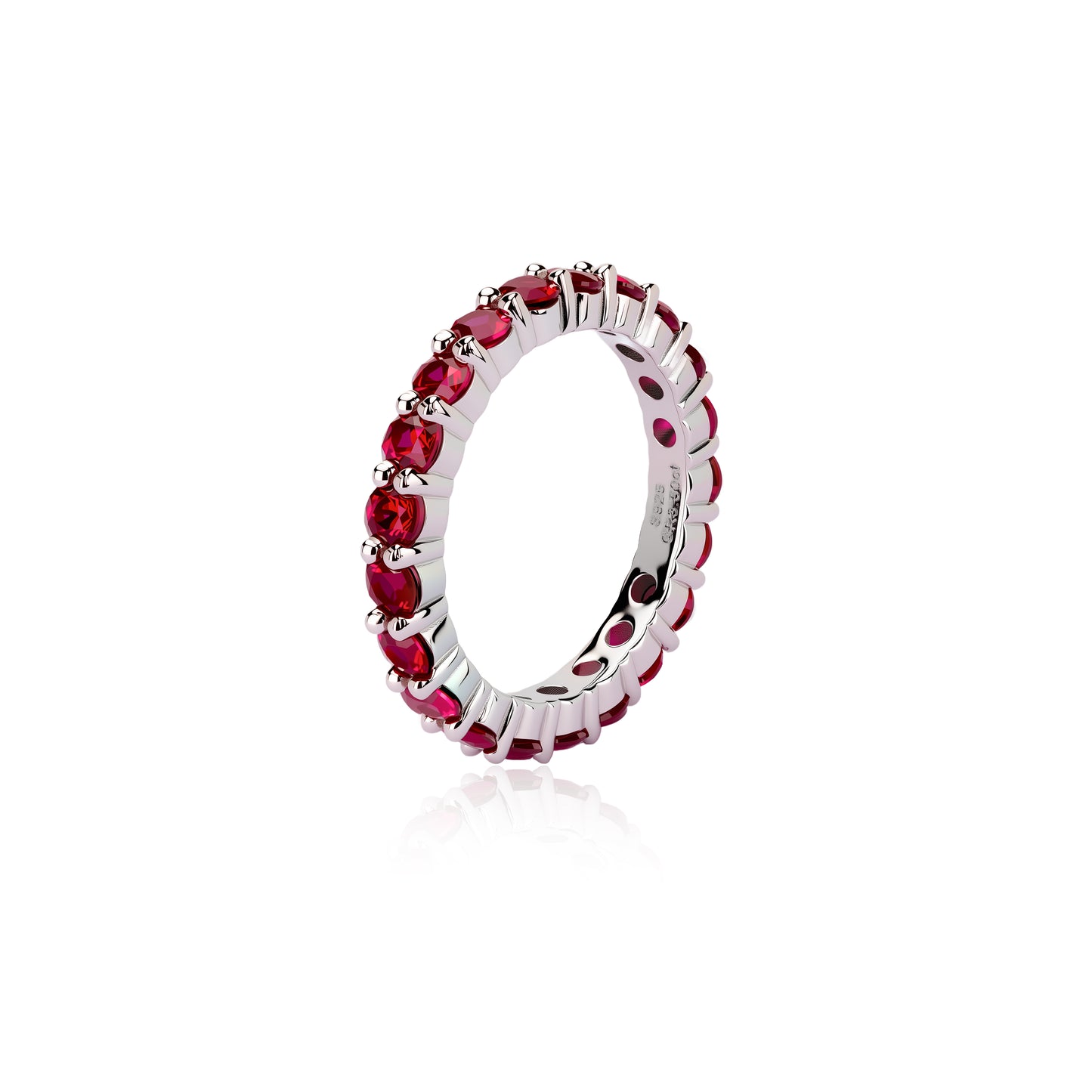 s925 sterling silver lab ruby/emerald/sapphire ring