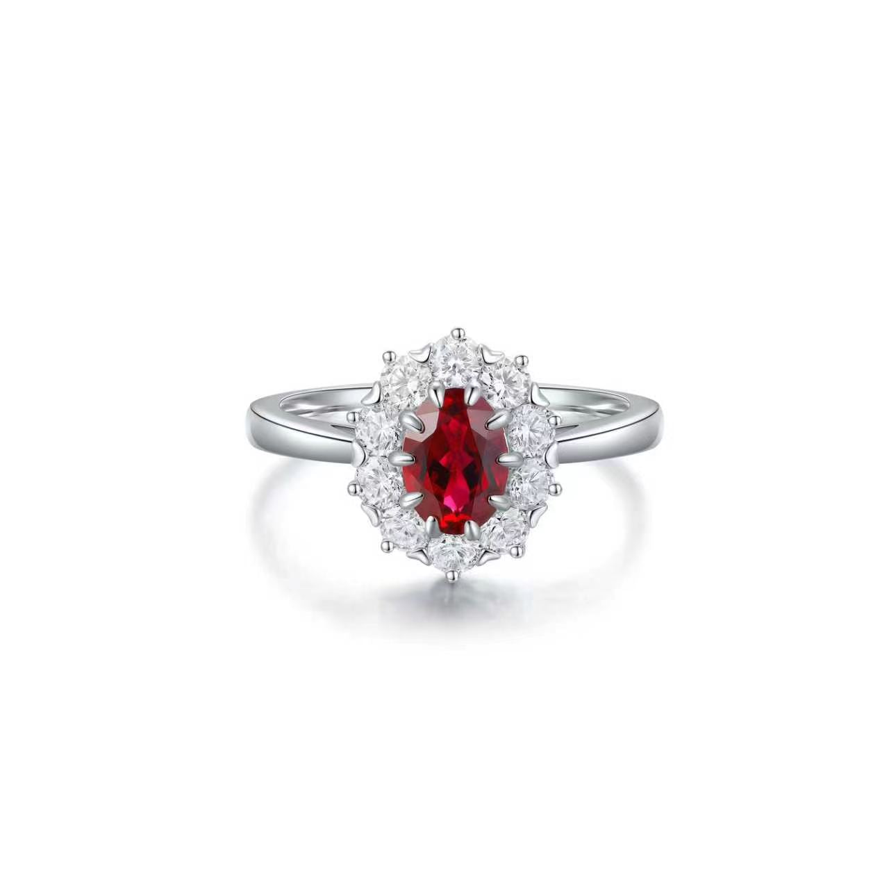 s925 sterling silver lab ruby/sapphire/emerald/paraiba/cobalt spinel & cz diamond ring