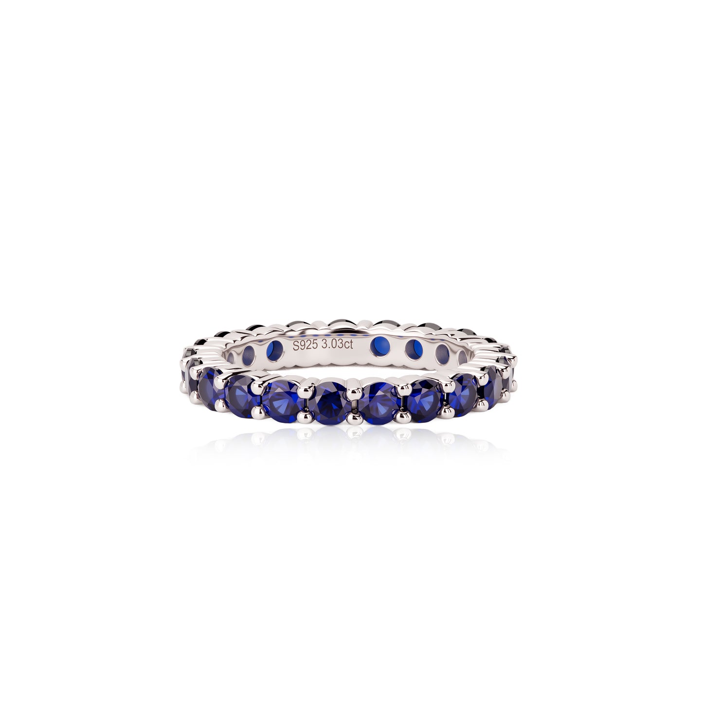 s925 sterling silver lab ruby/emerald/sapphire ring