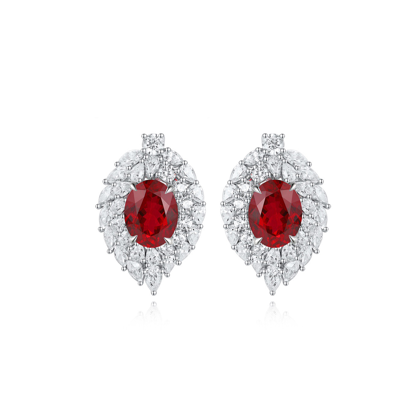 s925 sterling silver lab cobalt spinel/paraiba/ruby/emerald/sapphire & cz diamond earrings