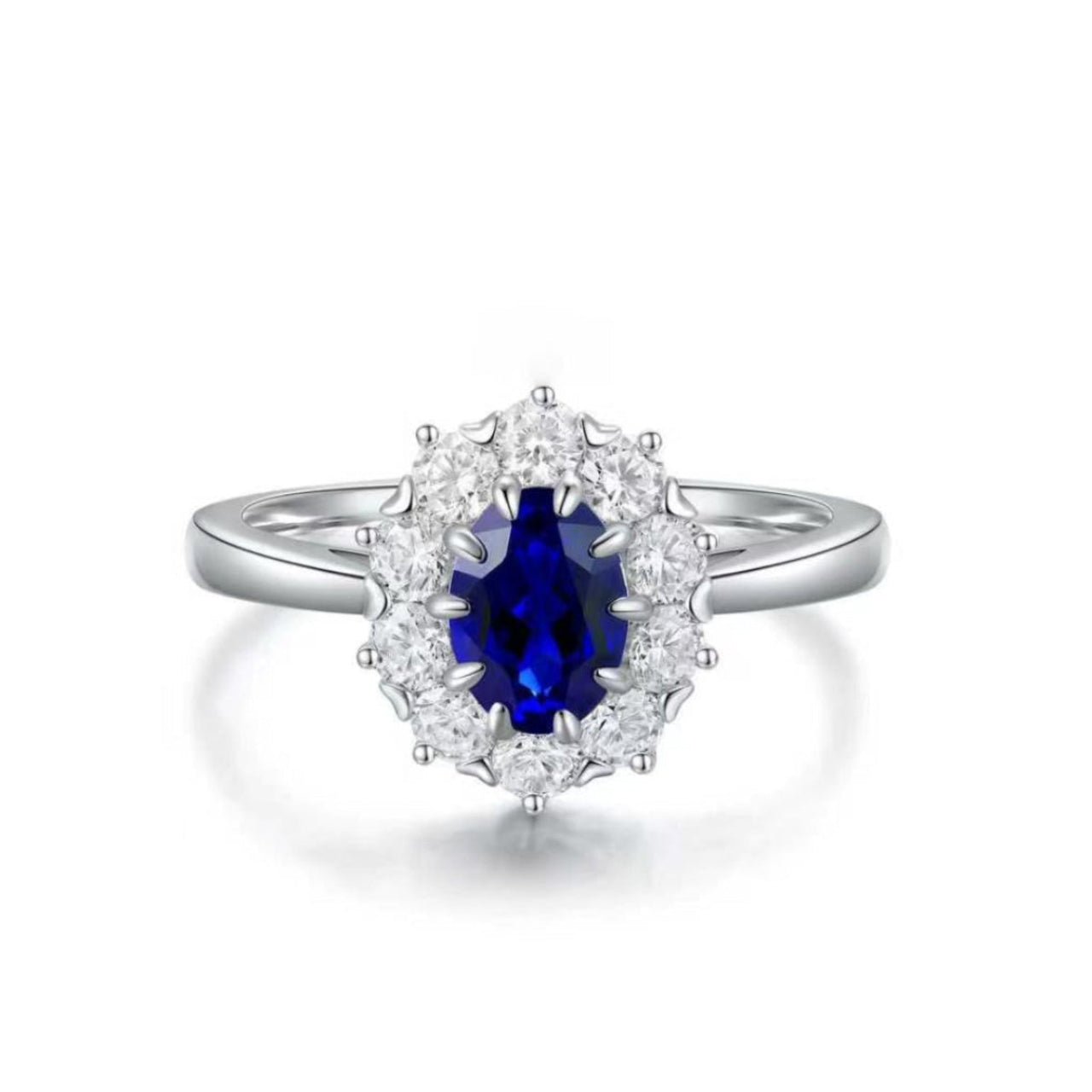 s925 sterling silver lab ruby/sapphire/emerald/paraiba/cobalt spinel & cz diamond ring