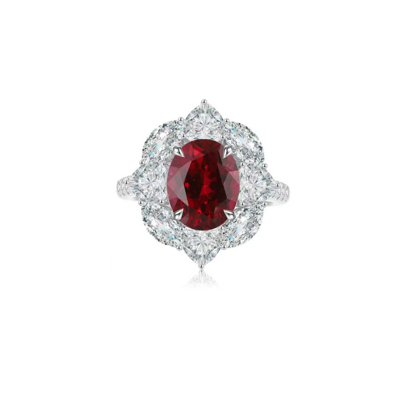 s925 sterling silver lab paraiba/ruby/sapphire/emerald/cobalt spinel & cz diamond ring