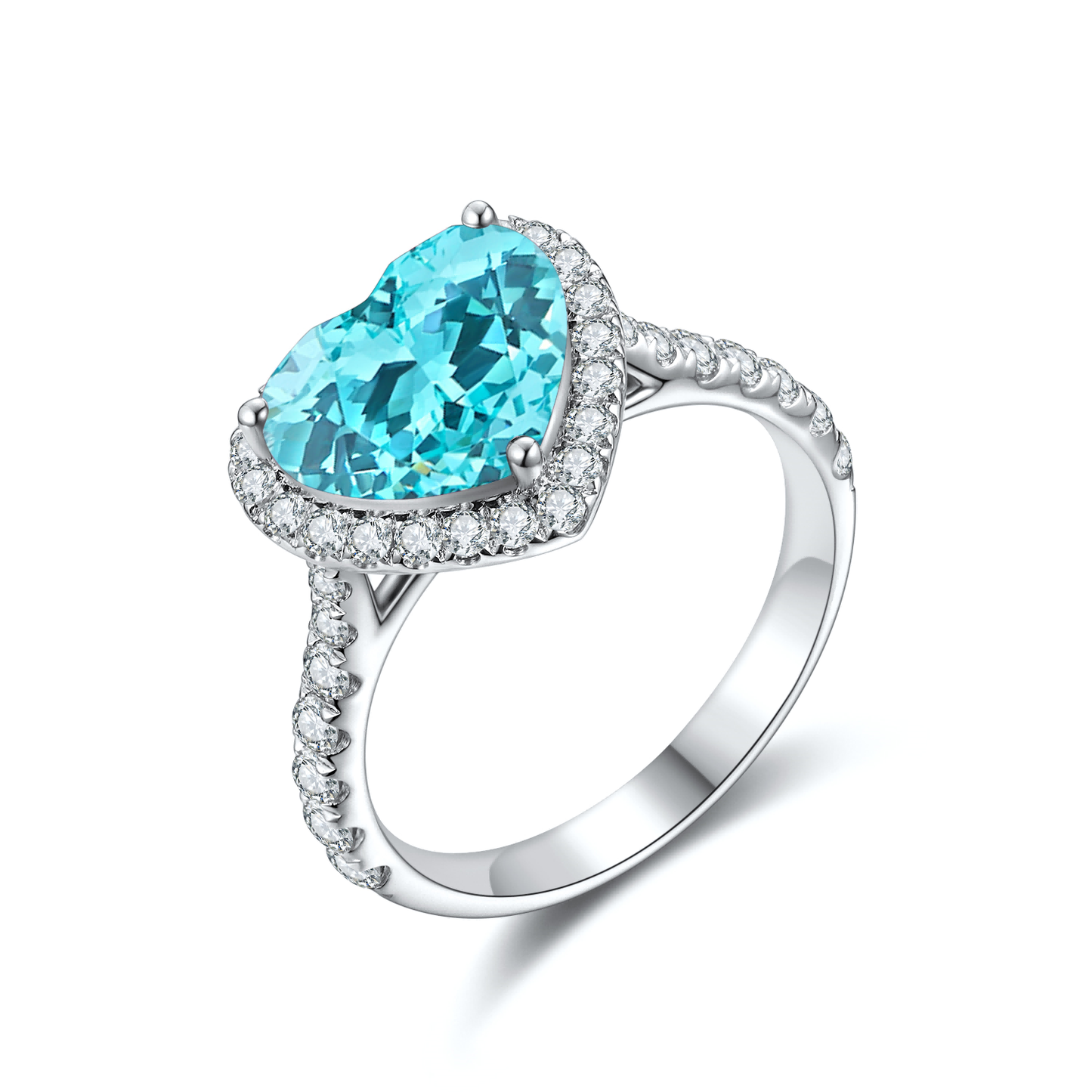 s925 sterling silver lab ruby/sapphire/paraiba/emerald & cz diamond ring