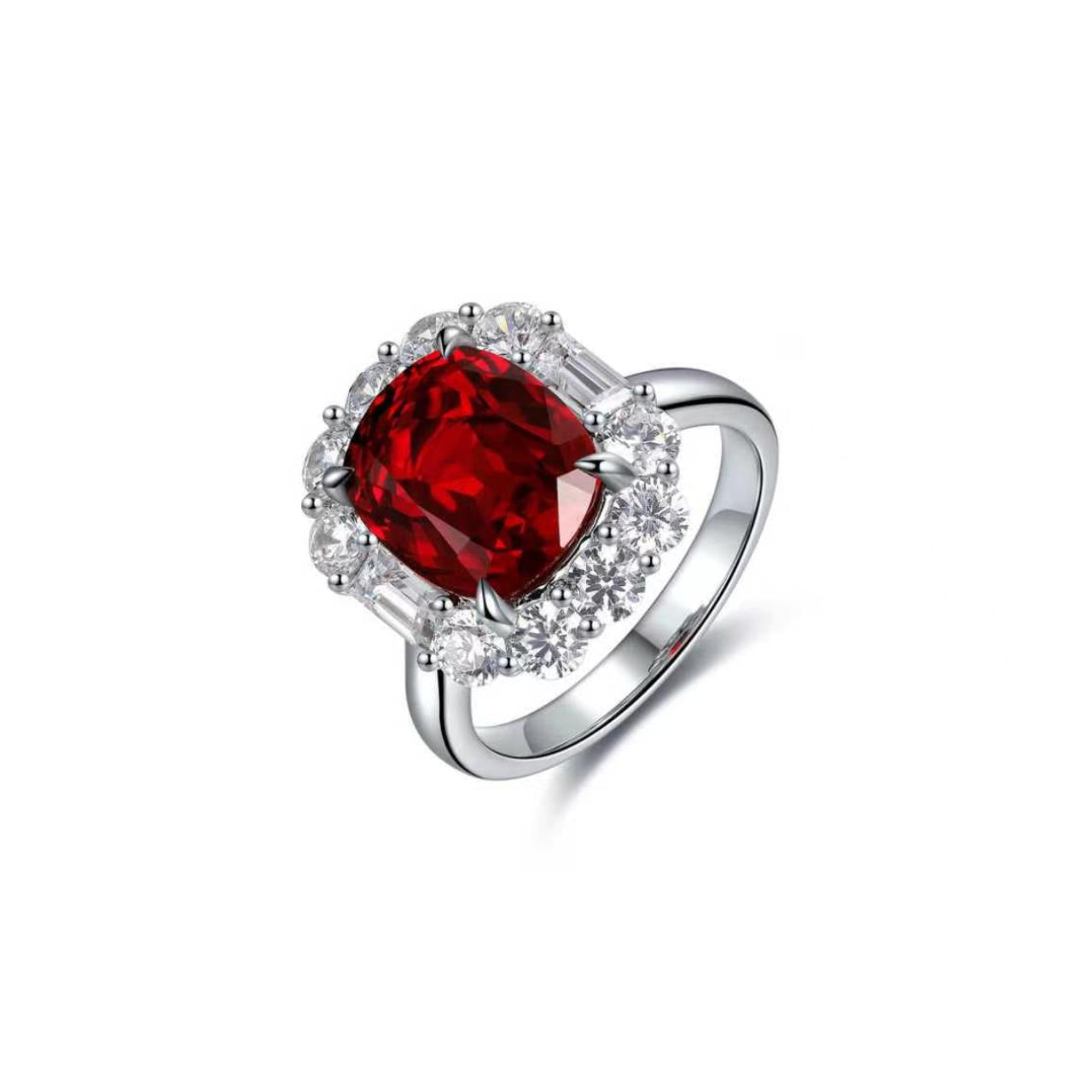 s925 sterling silver lab paraiba/sapphire/emerald/ruby & cz diamond ring