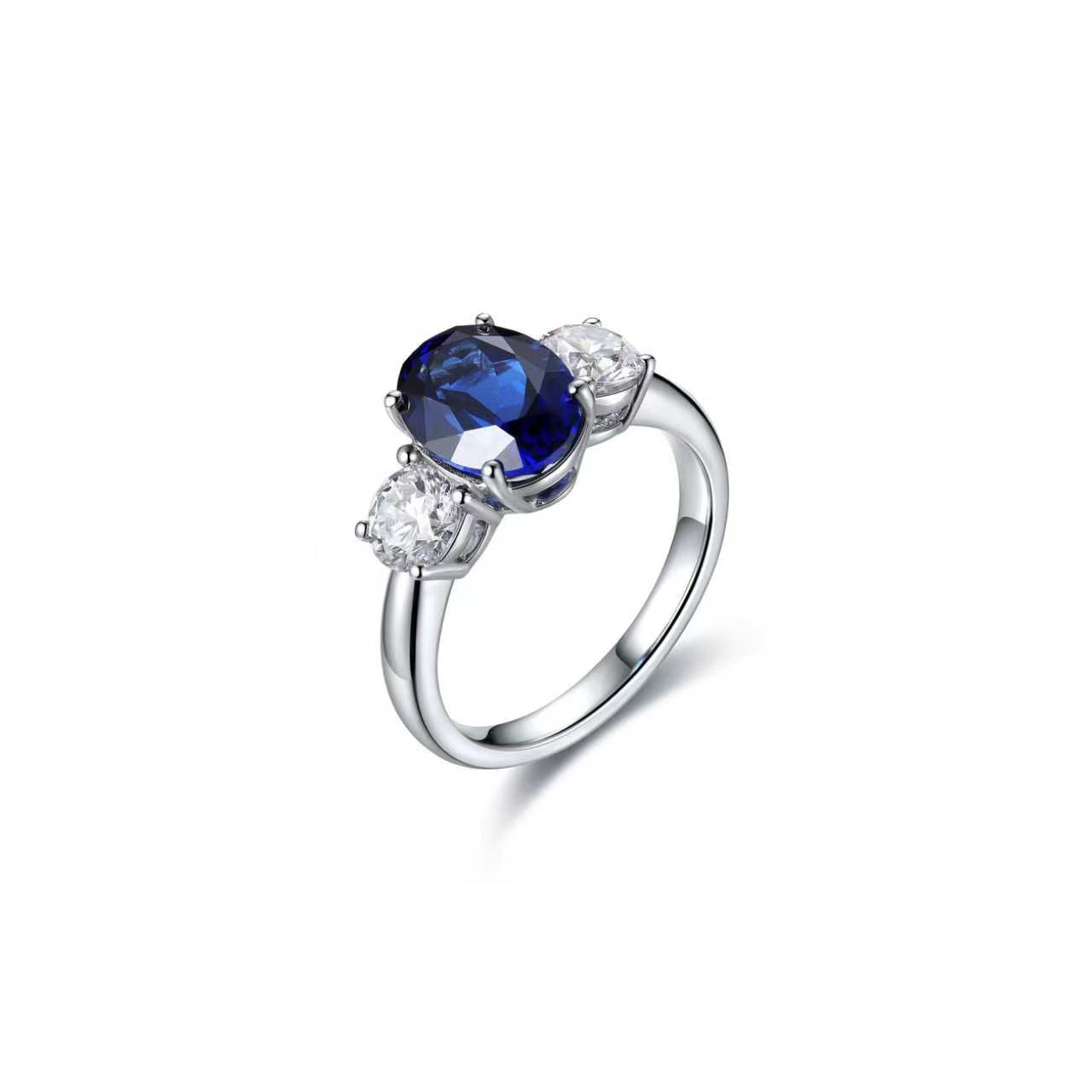 s925 sterling silver lab paraiba/ruby/sapphire/emerald & cz diamond ring