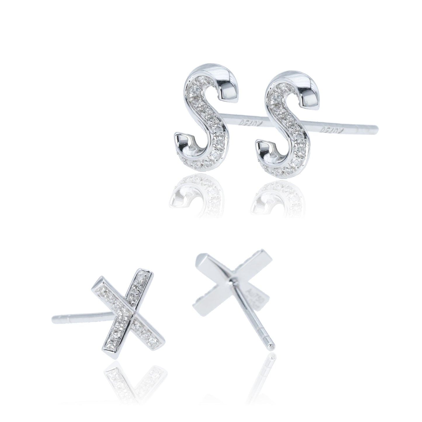 14k/18k white gold h vs diamond stud earrings