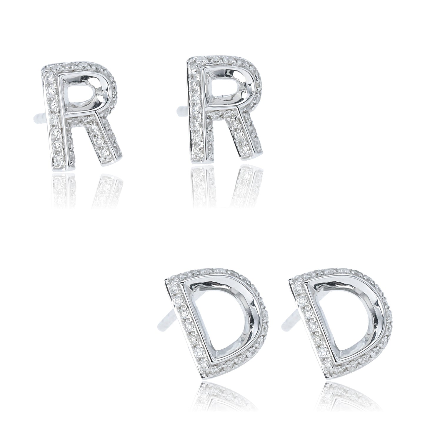 14k/18k white gold h vs diamond stud earrings