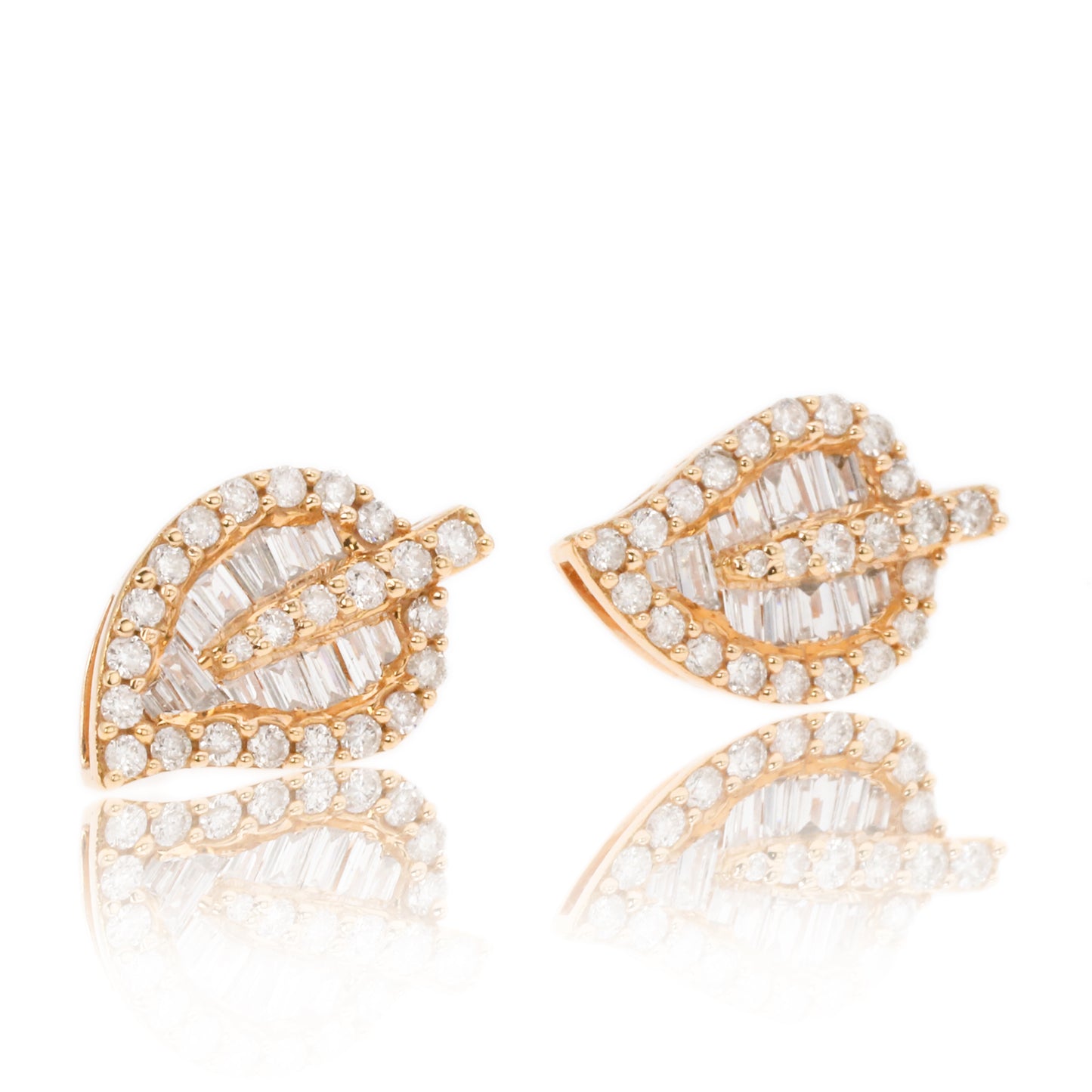 14k/18k rose gold 0.50 ctw h diamond stud earrings