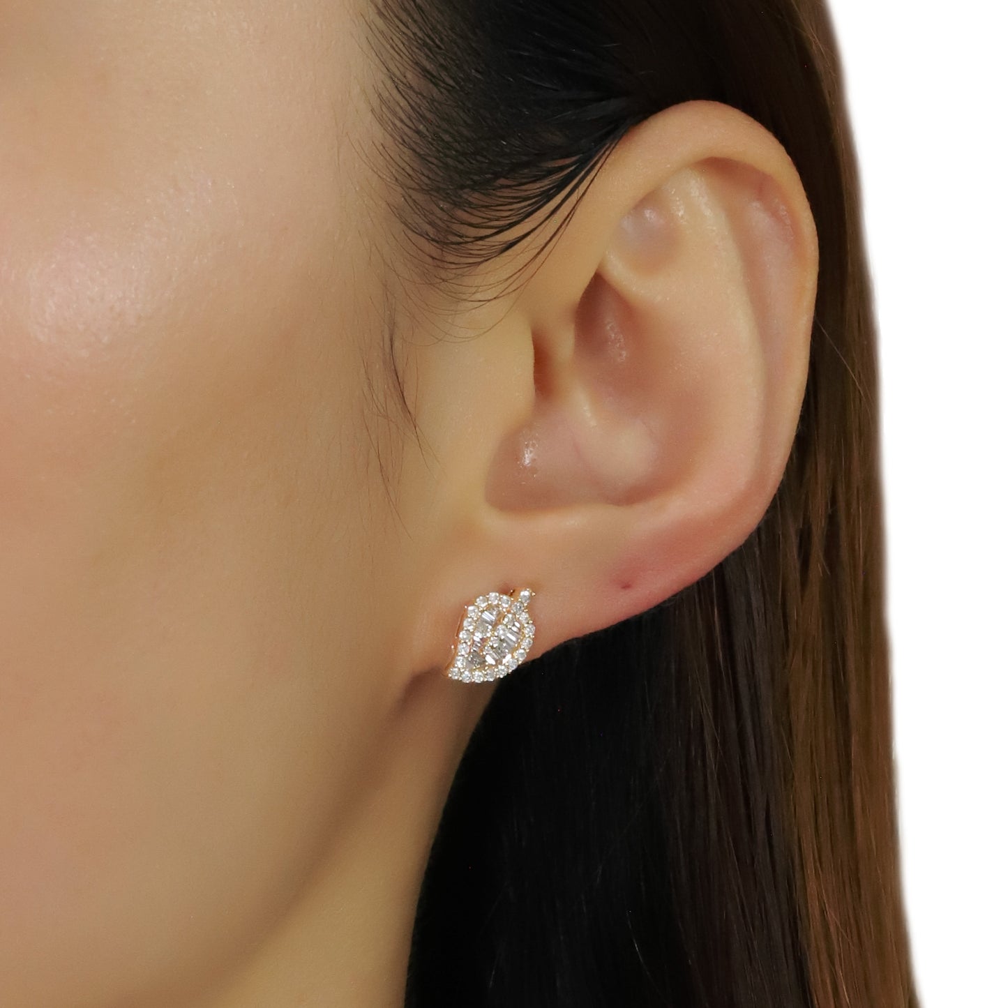 14k/18k rose gold 0.50 ctw h diamond stud earrings