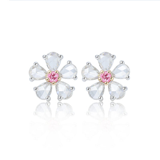 14K/18K GOLD 0.30 CTW FANCY PINK DIAMOND & DIAMOND EARRINGS