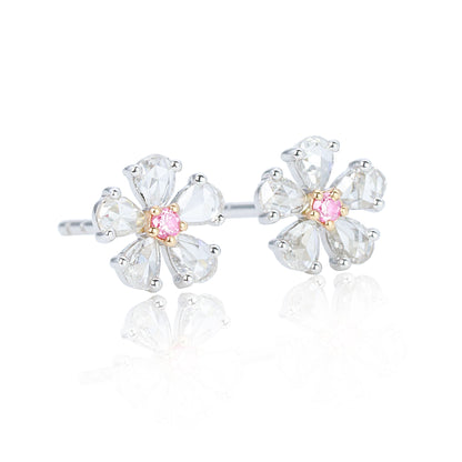 14K/18K GOLD 0.30 CTW FANCY PINK DIAMOND & DIAMOND EARRINGS