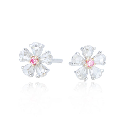 14K/18K GOLD 0.30 CTW FANCY PINK DIAMOND & DIAMOND EARRINGS