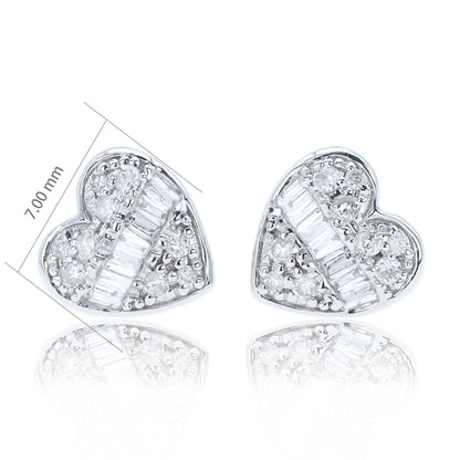 14K/18K GOLD  0.18 CTW H DIAMOND STUD EARRINGS