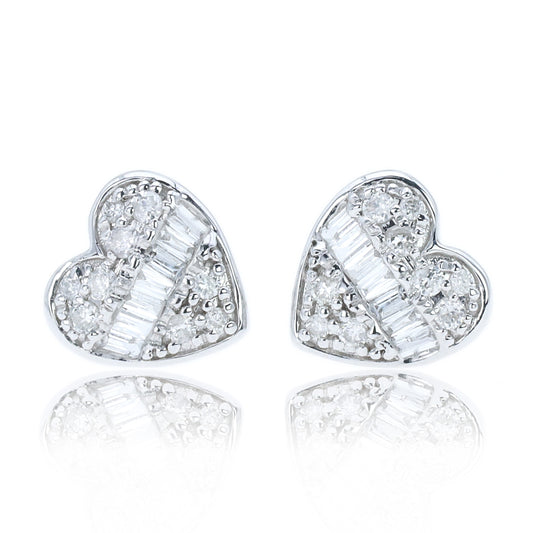 14K/18K GOLD  0.18 CTW H DIAMOND STUD EARRINGS