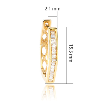 14K/18K YELLOW GOLD 0.18 CTW H DIAMOND HOOP EARRINGS