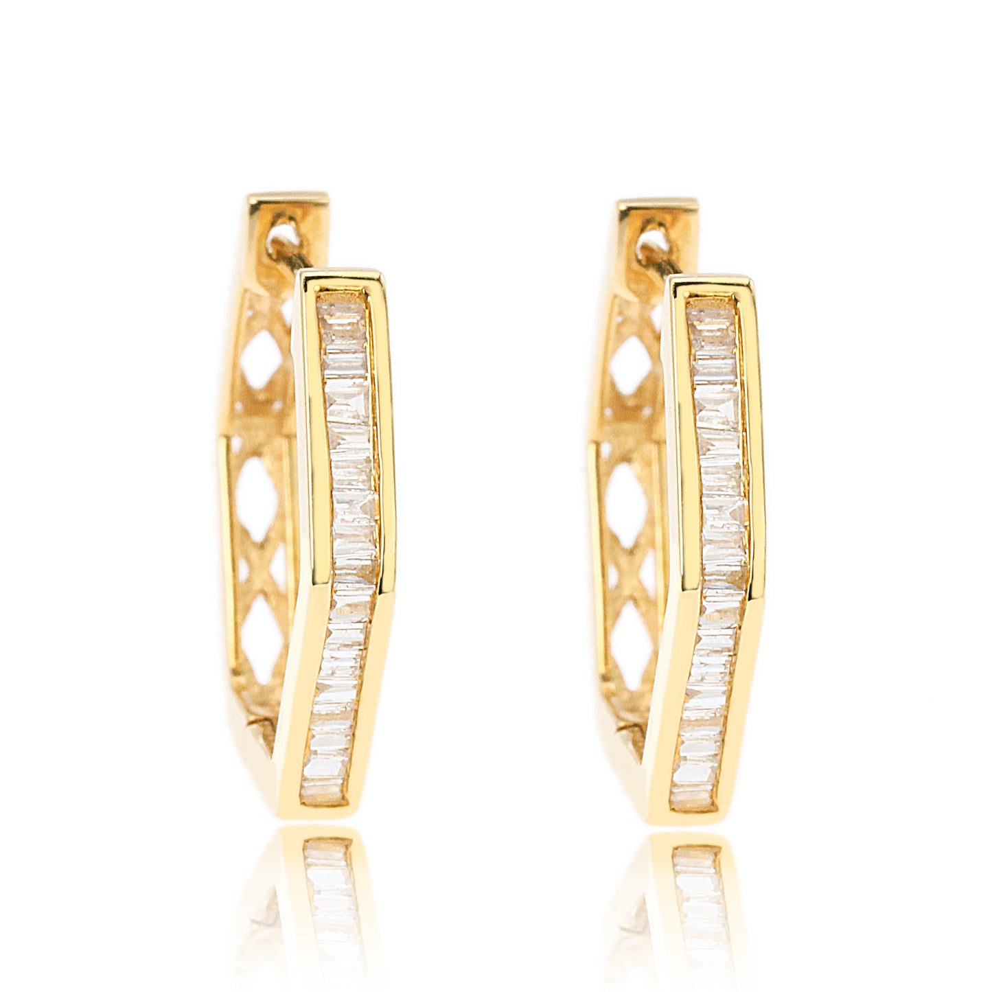 14k/18k yellow gold 0.18 ctw h diamond hoop earrings